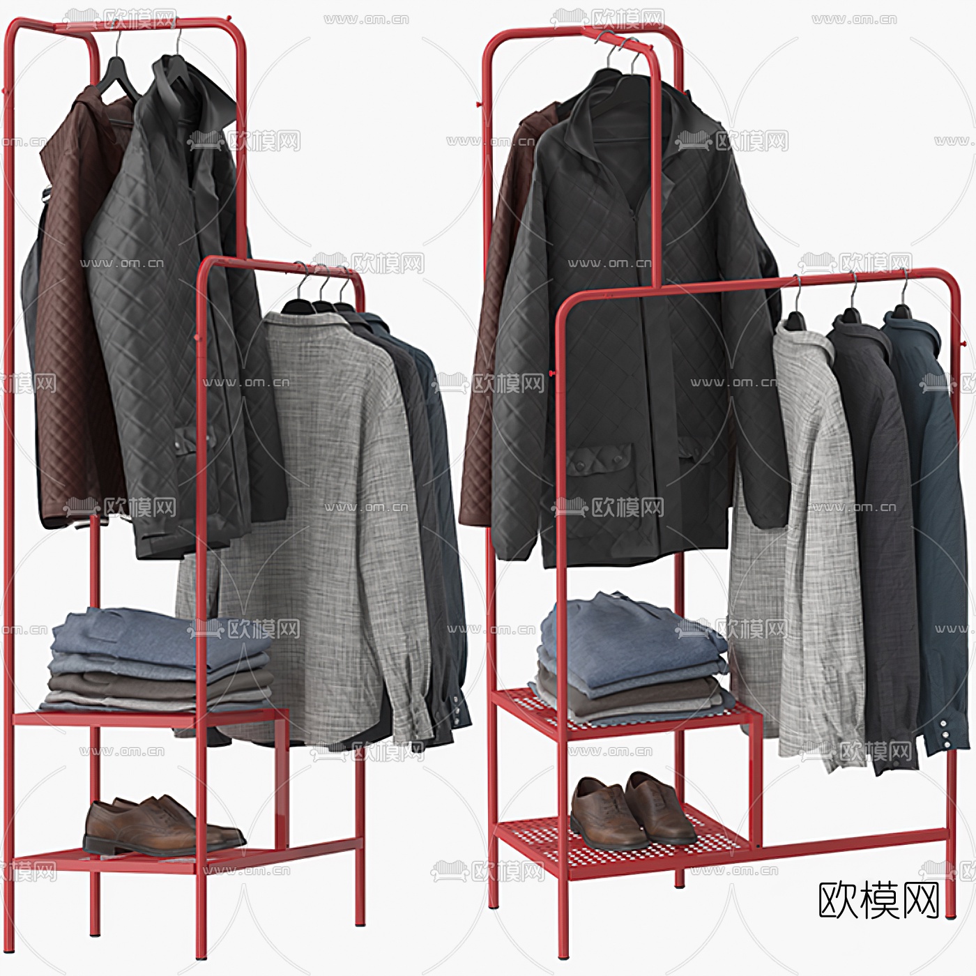 现代衣服鞋子衣架3d模型