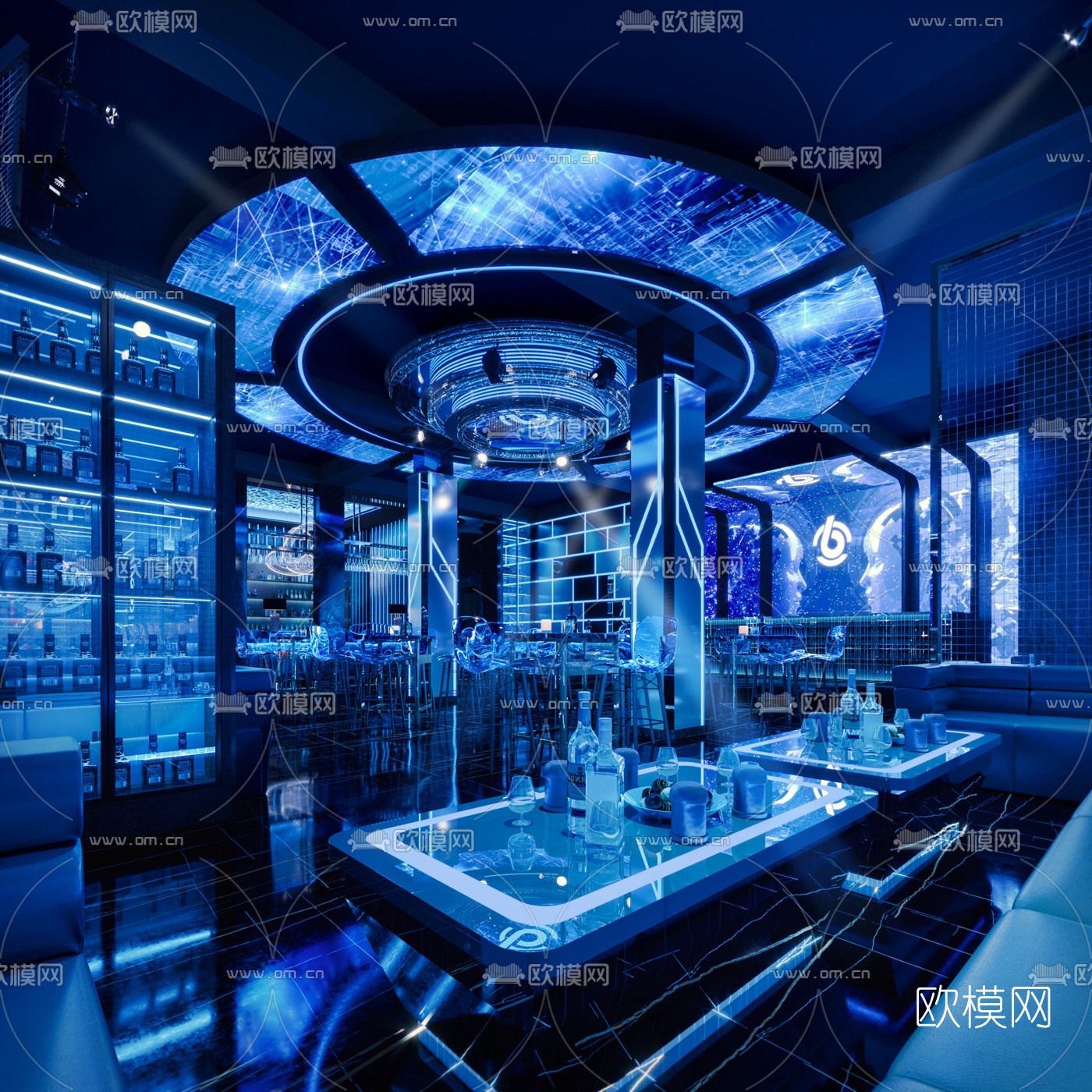 现代轻奢酒吧3d模型