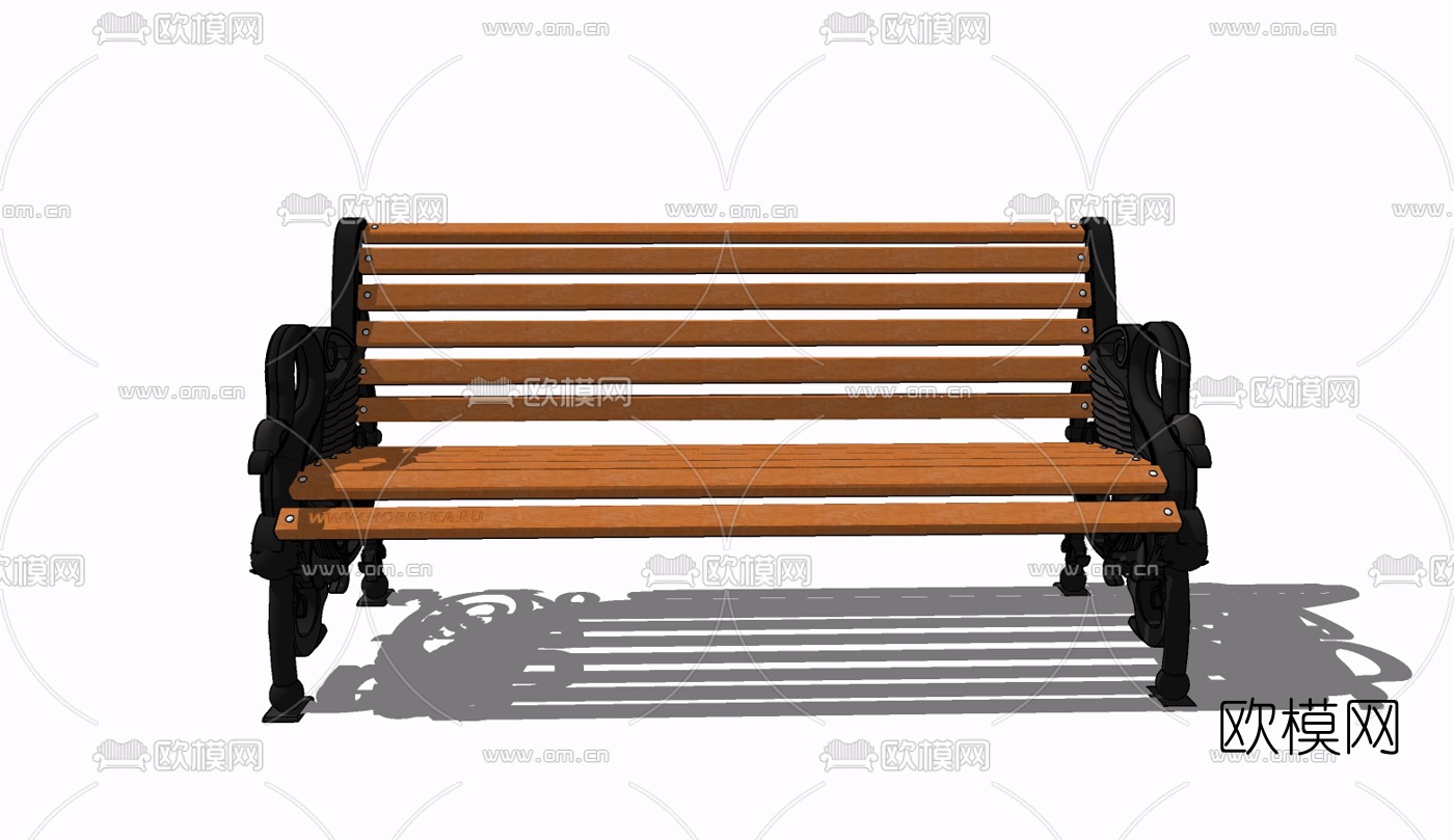 现代实木公用椅免费su模型下载