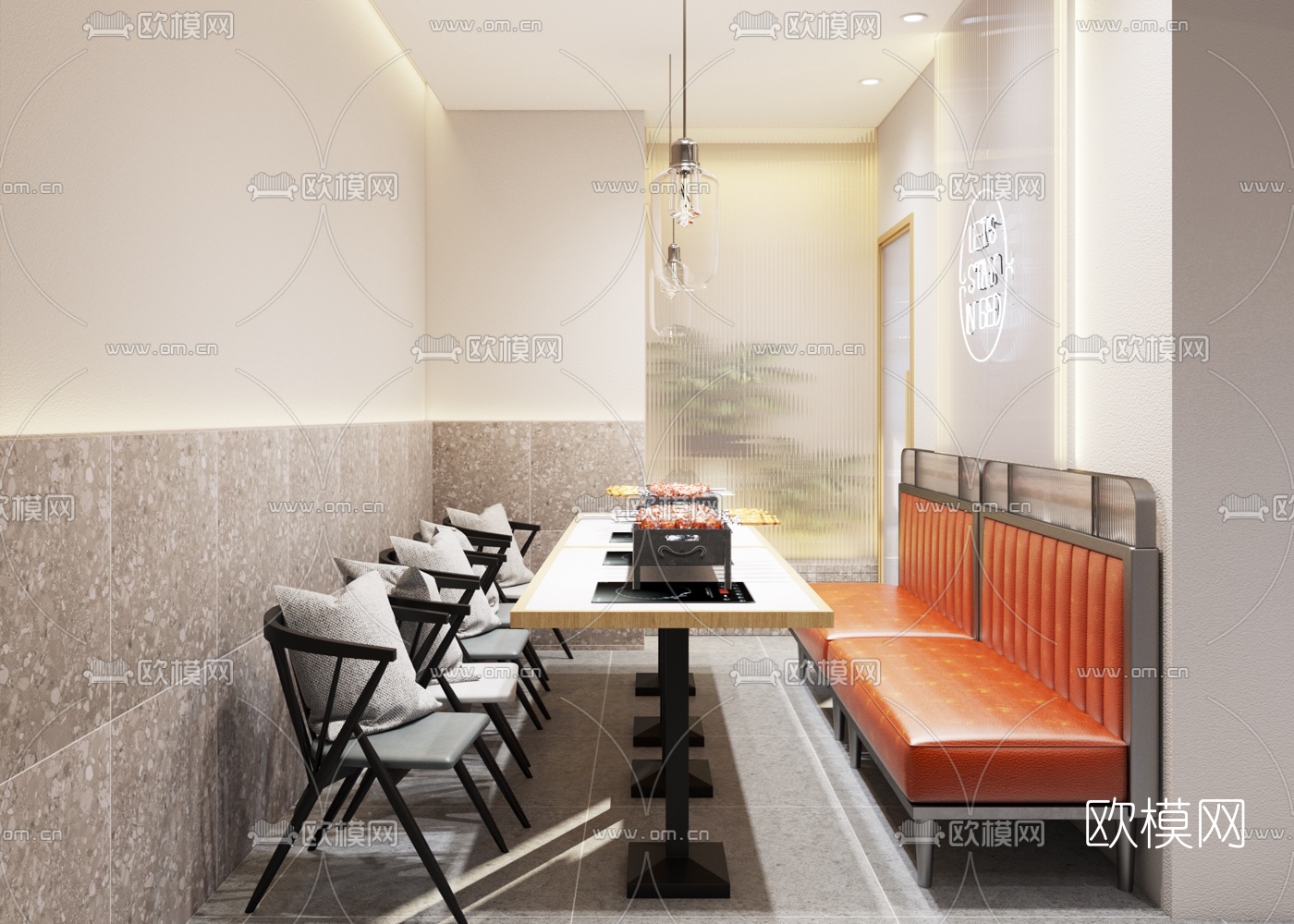 现代烧烤拉面店3d模型下载（渲染图3）