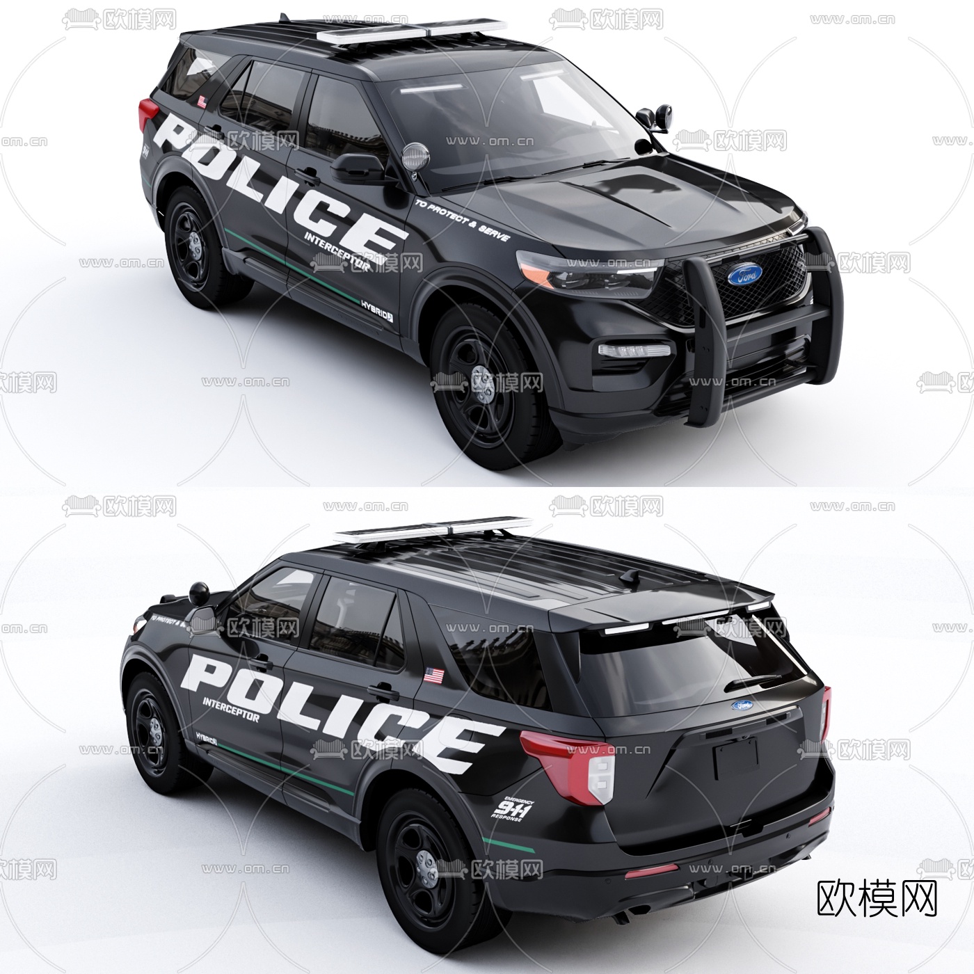 现代福特SUV警车3d模型