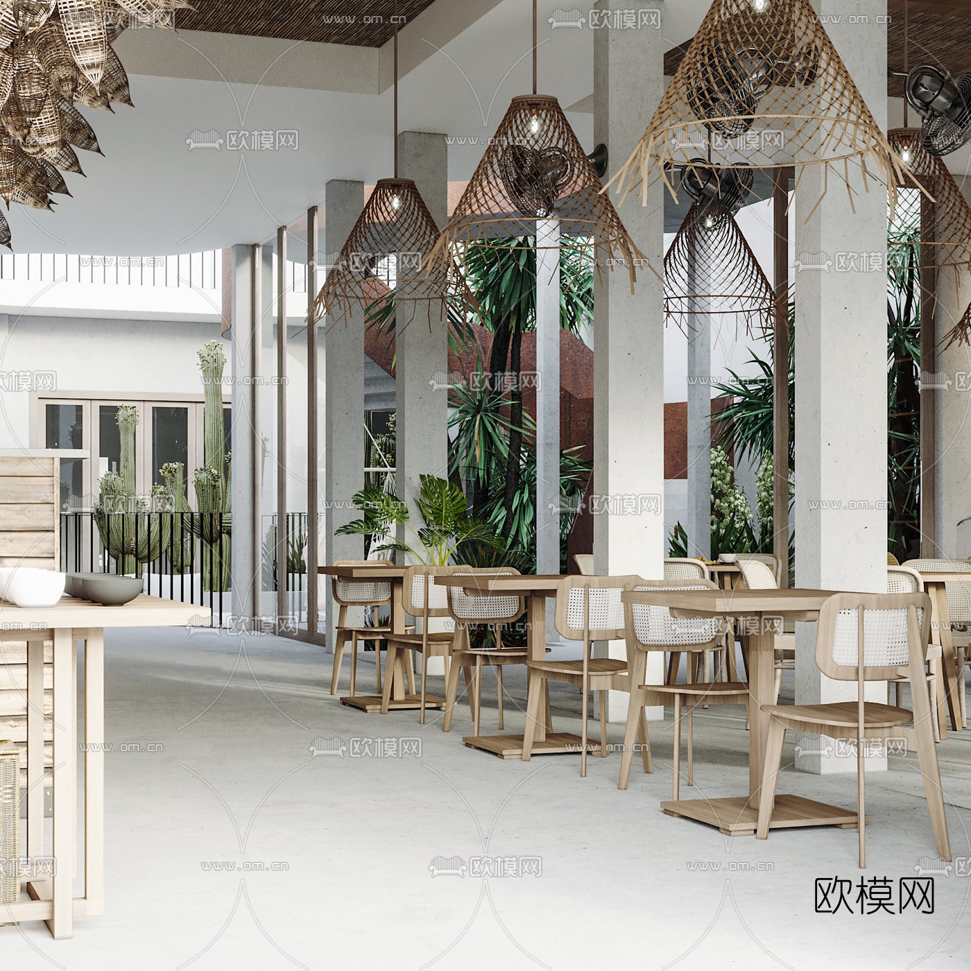 自然风咖啡厅3d模型