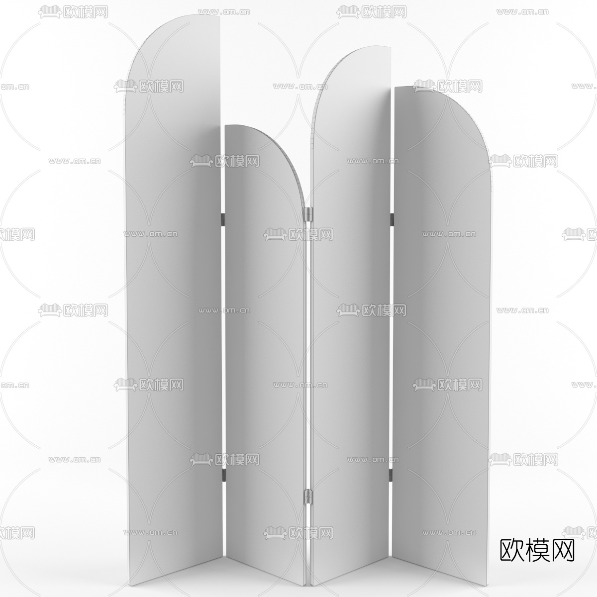 新中式仙鹤折叠屏风3d模型下载（渲染图2）