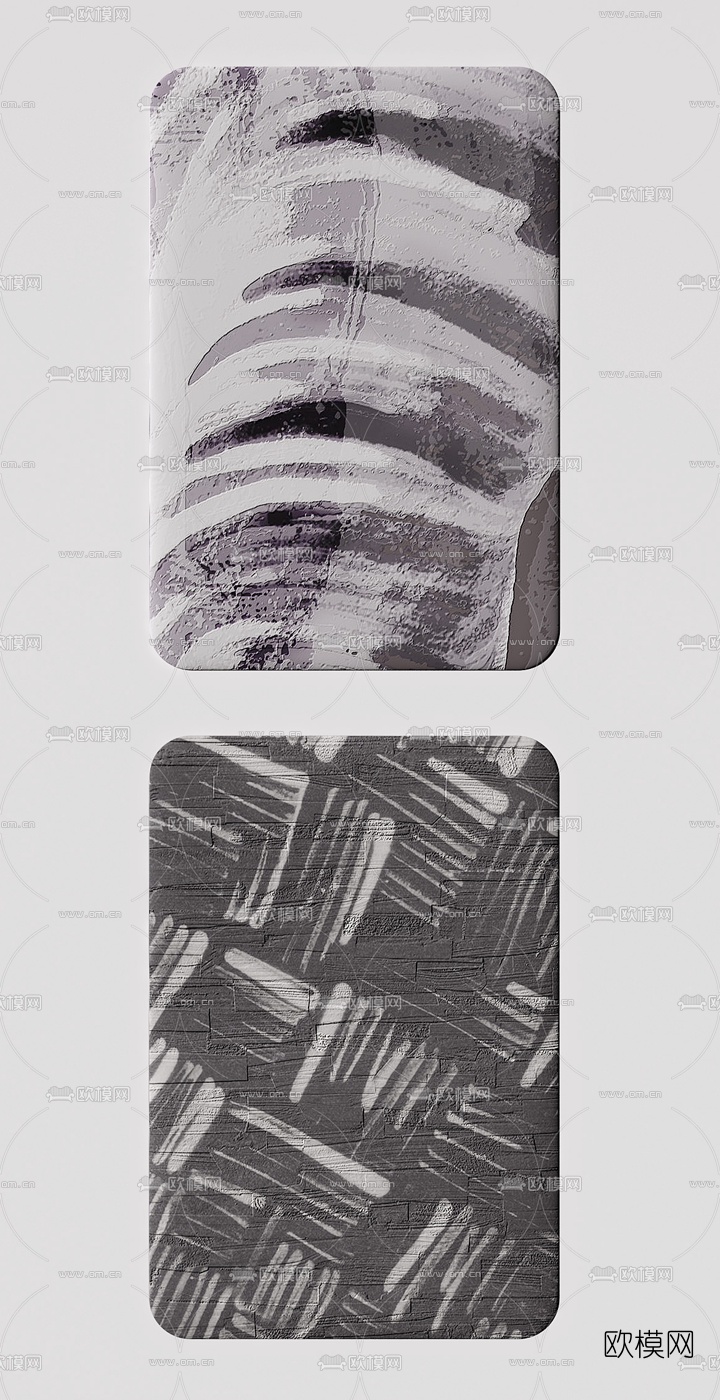 现代方形地毯3d模型下载（渲染图3）