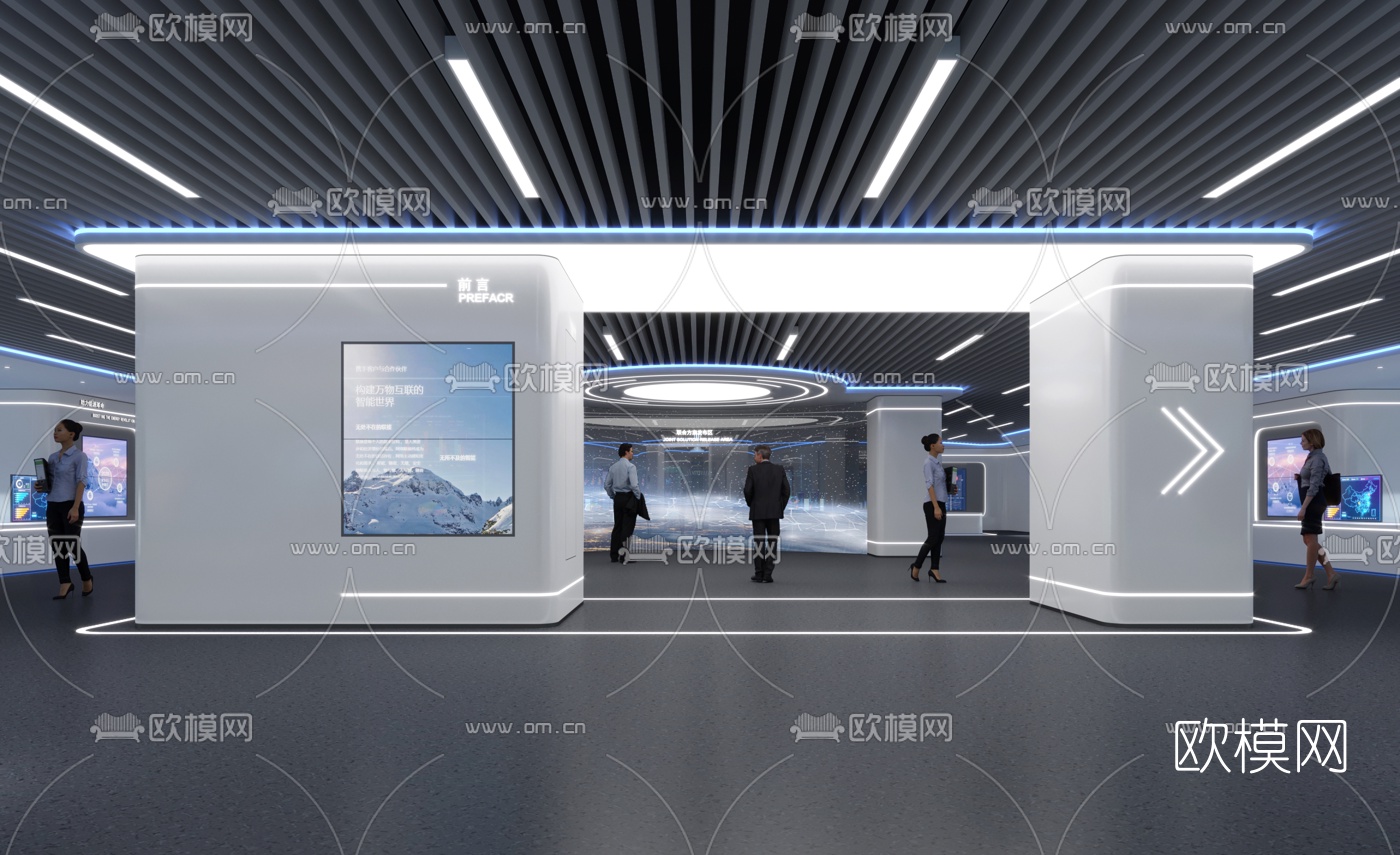 现代科技展厅3d模型