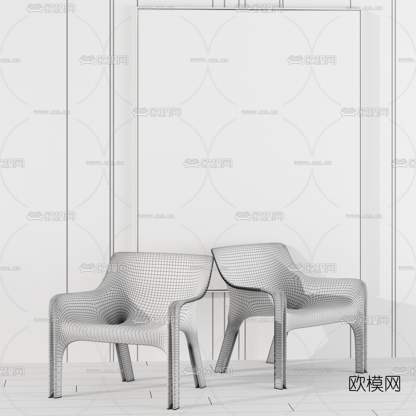 现代简约时尚单椅3d模型