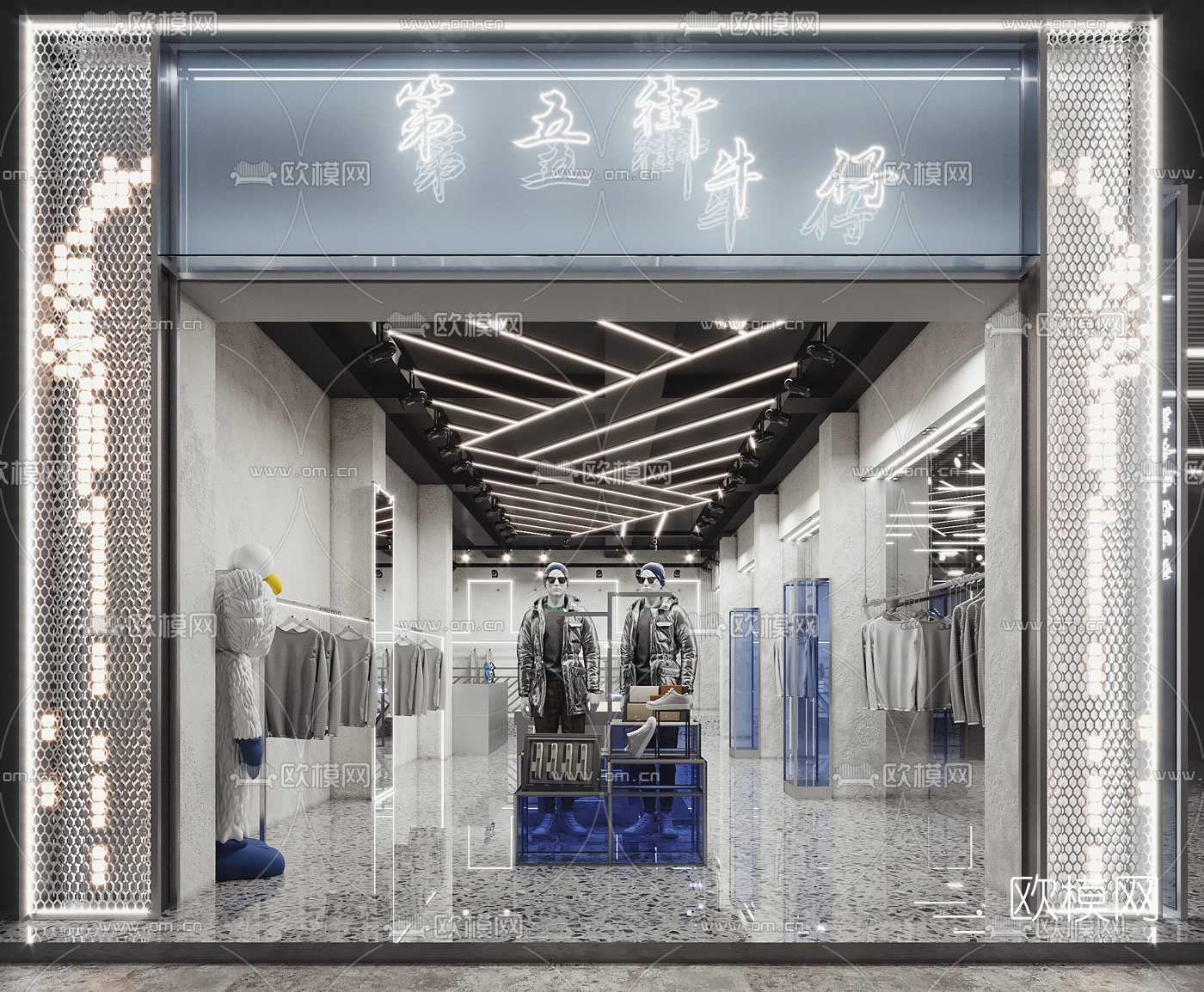 现代男装服装店3d模型