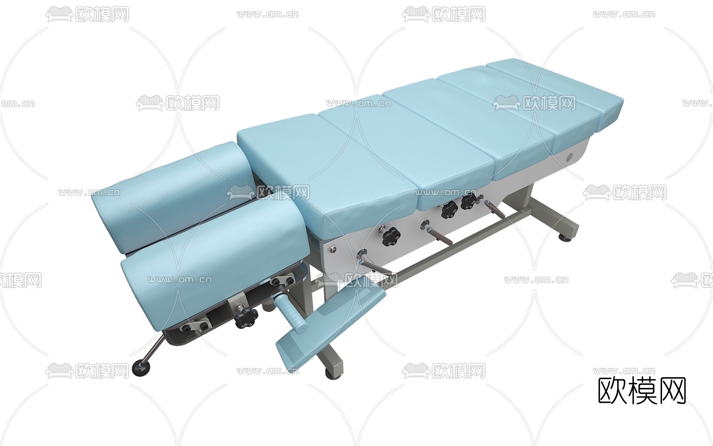 现代皮革按摩床正骨床3d模型下载（渲染图1）