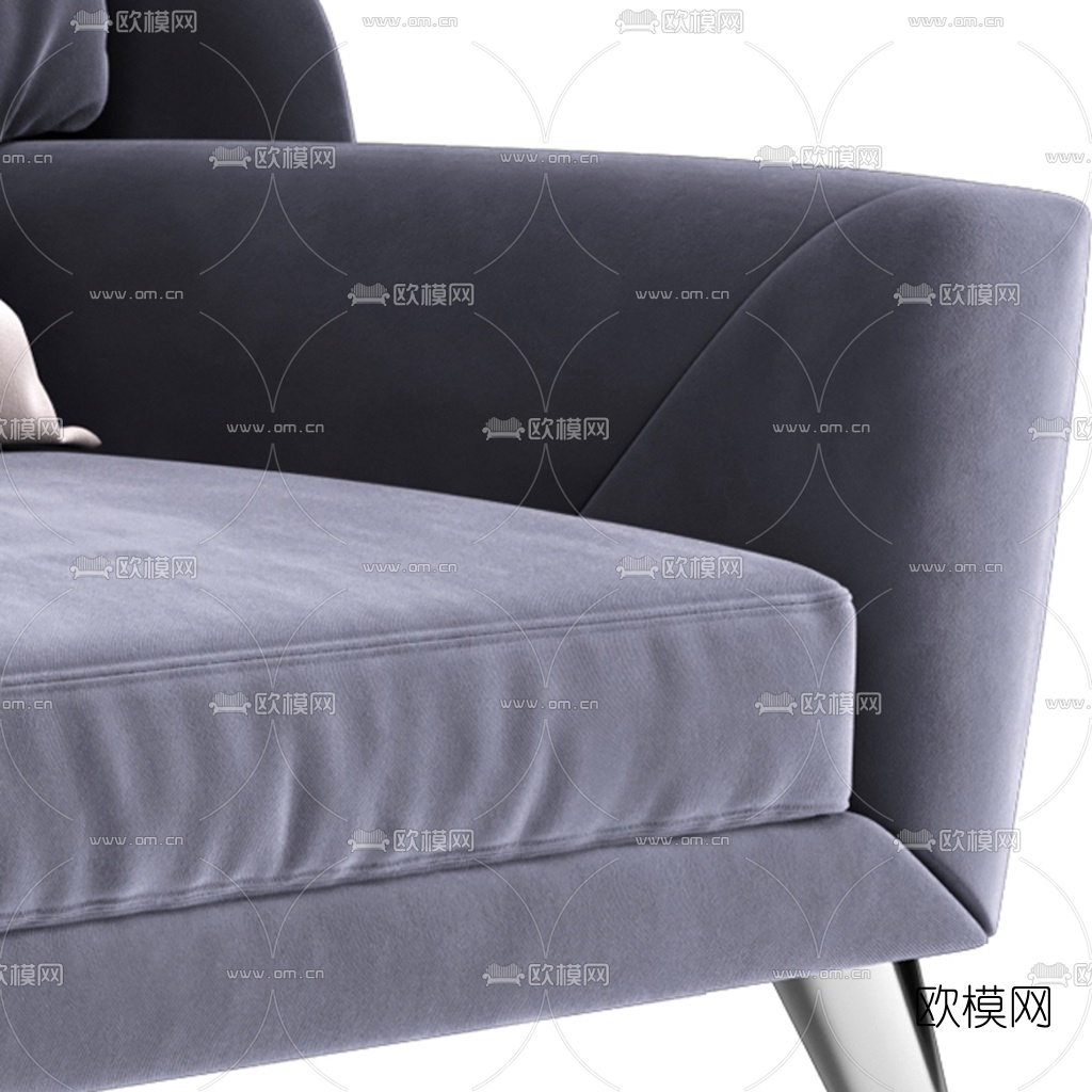 Natuzzi 现代绒布双人沙发3d模型下载（渲染图3）
