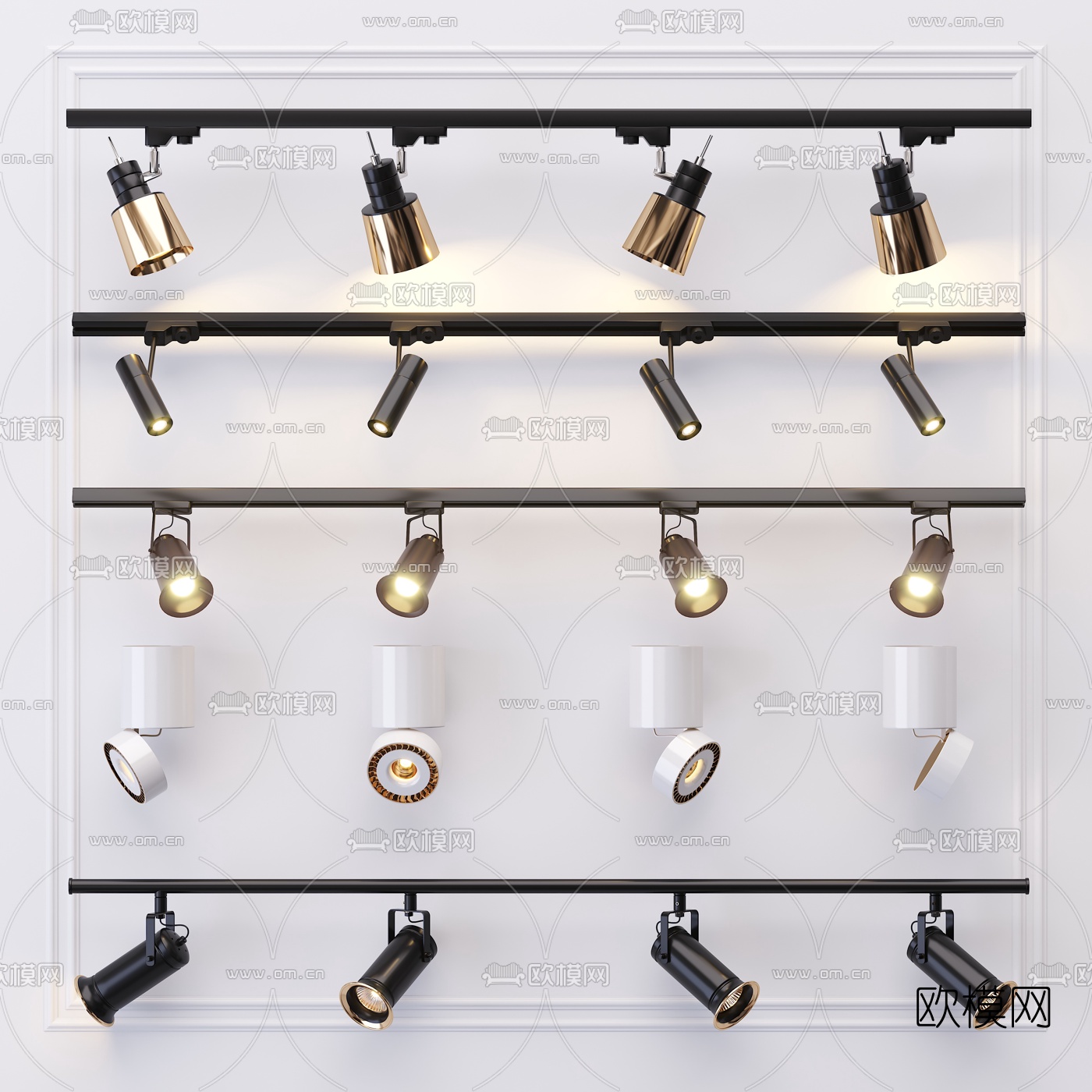 现代筒灯射灯3d模型下载