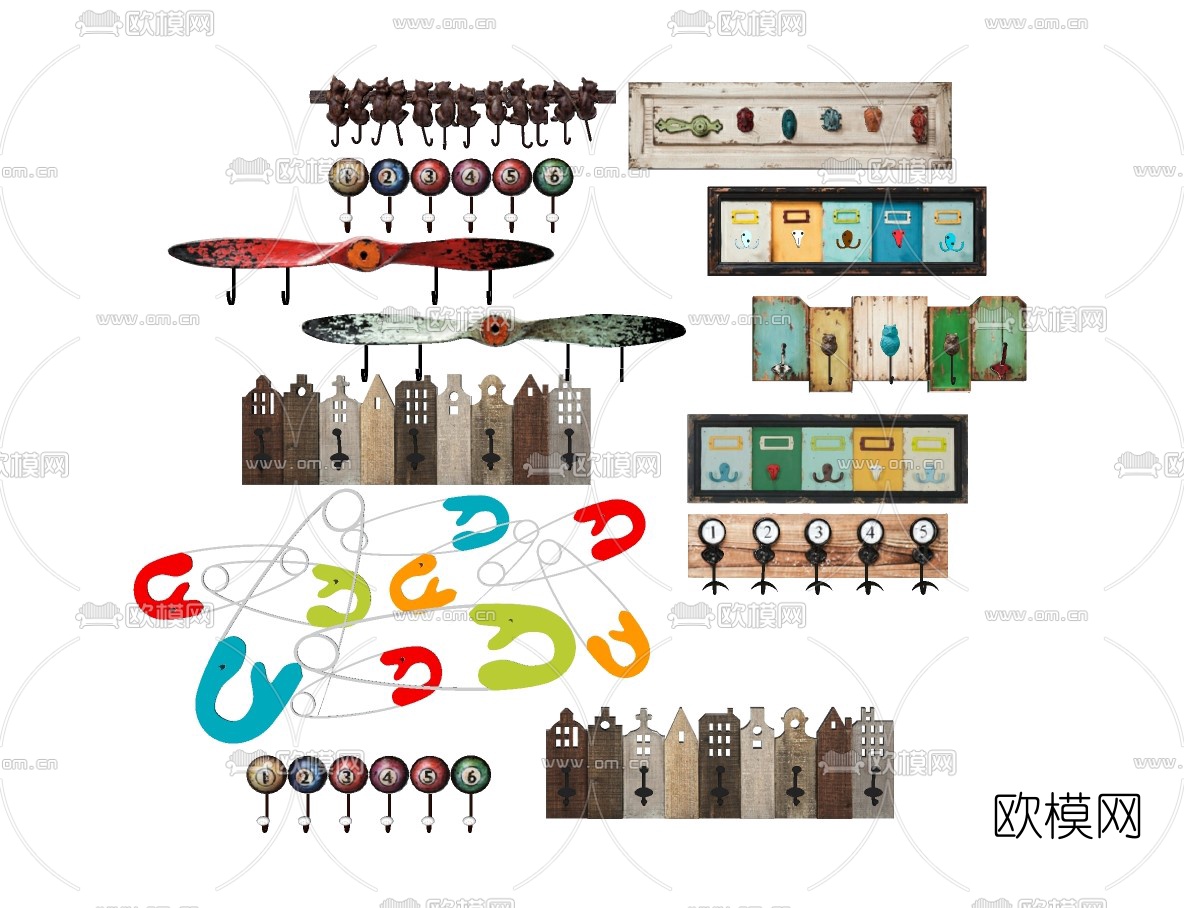 工业风衣服挂钩su模型下载