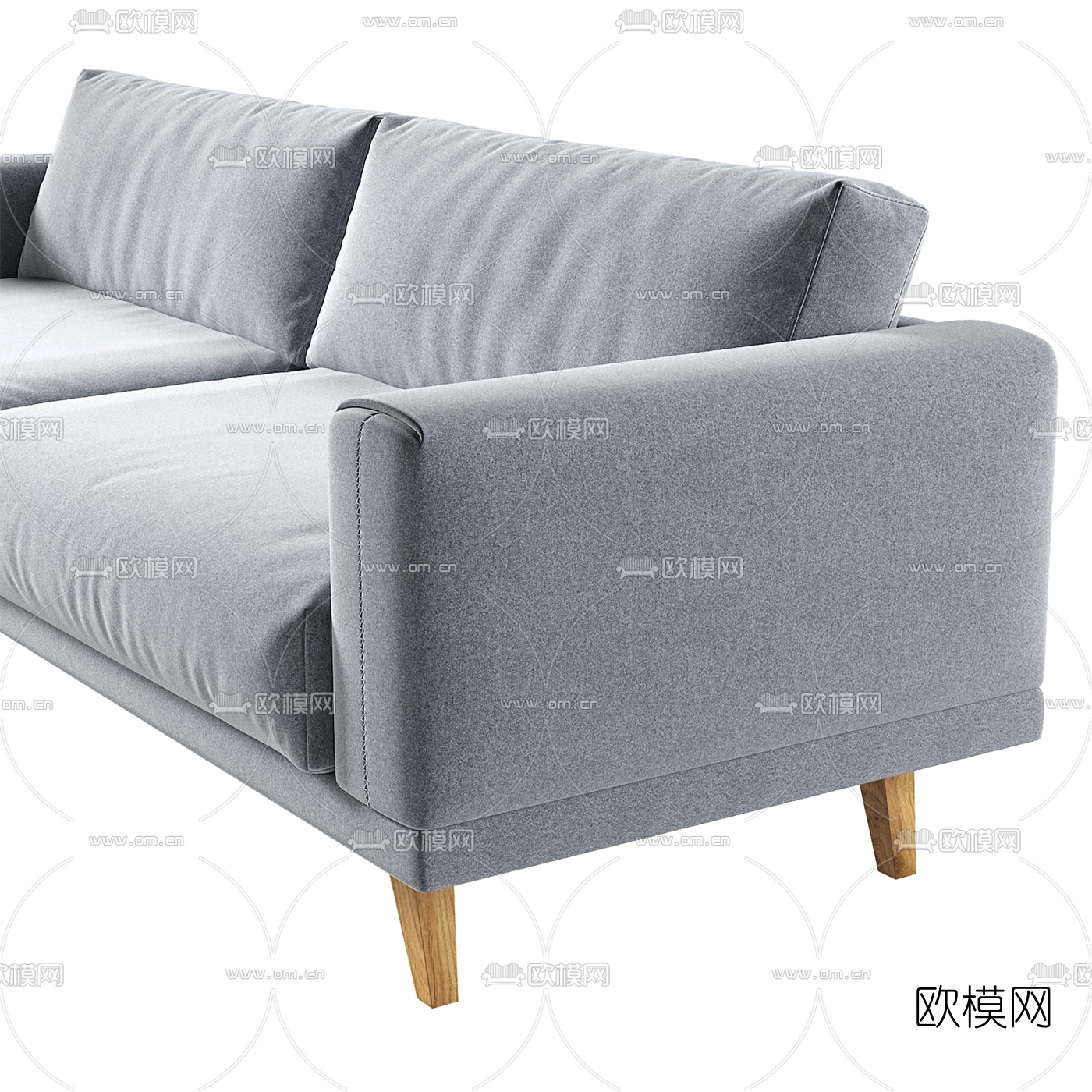 北欧布艺双人沙发3d模型下载（渲染图2）