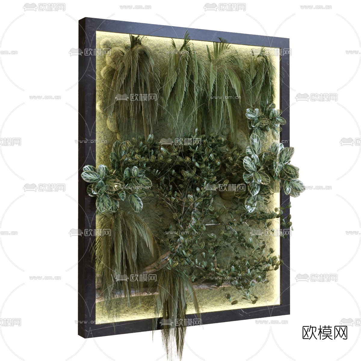 现代绿植植物墙3d模型