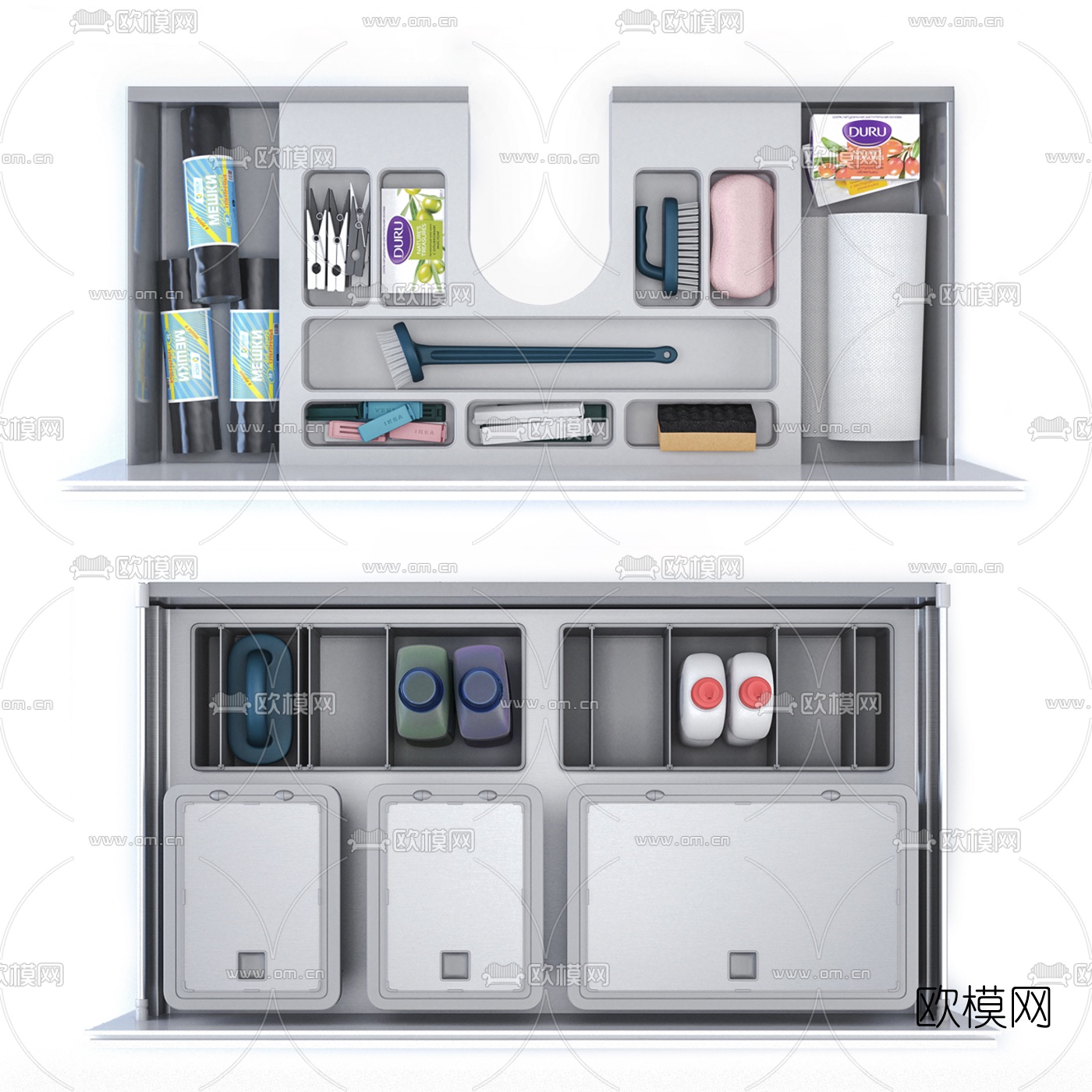 现代厨房厨柜3d模型