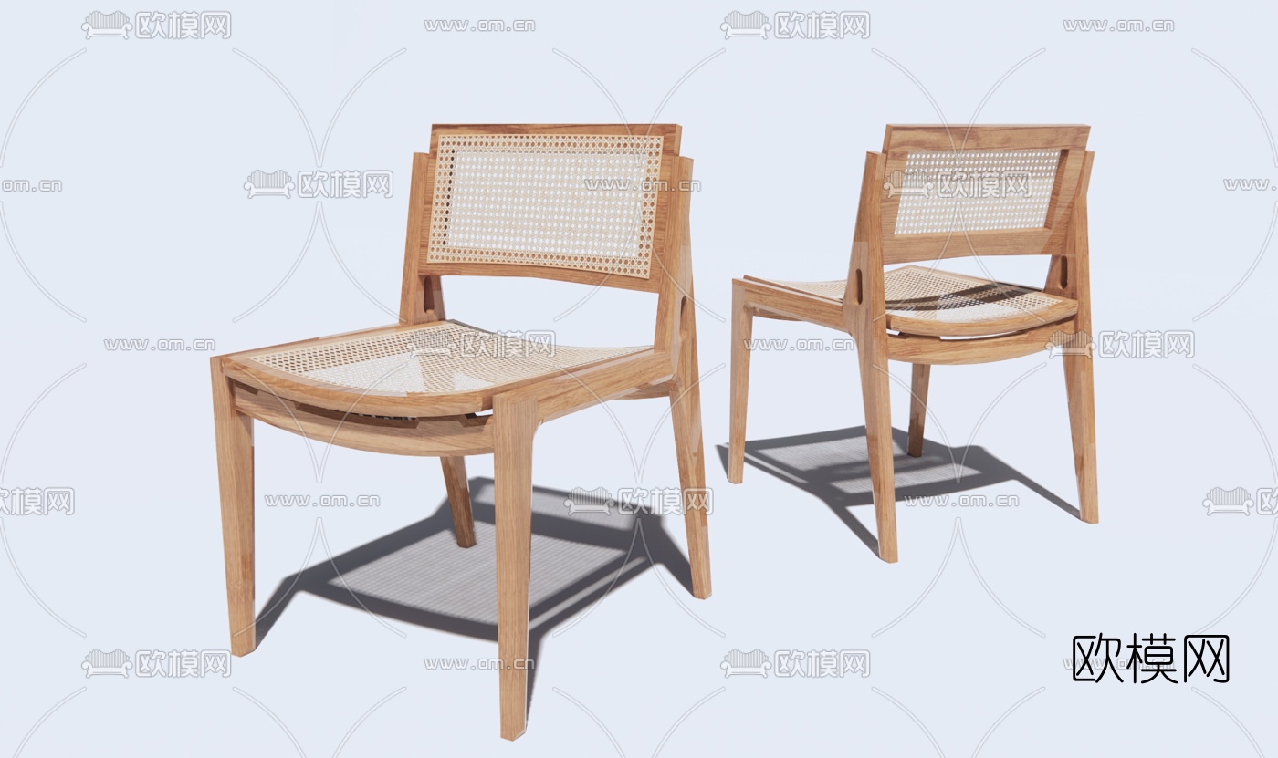 新中式实木单椅su模型下载