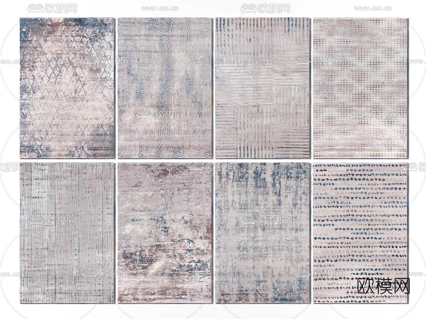 北欧简约布艺地毯3d模型下载