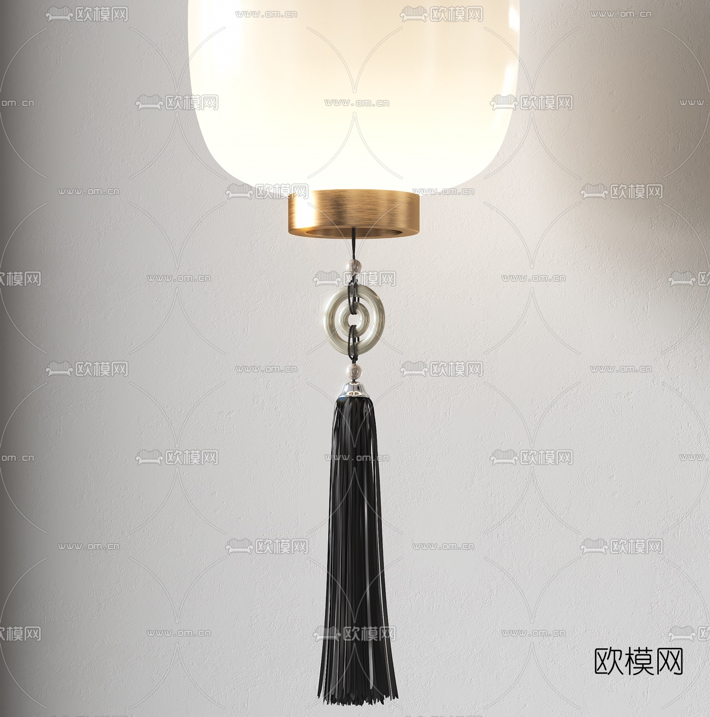 新中式灯笼状壁灯3d模型下载（渲染图2）