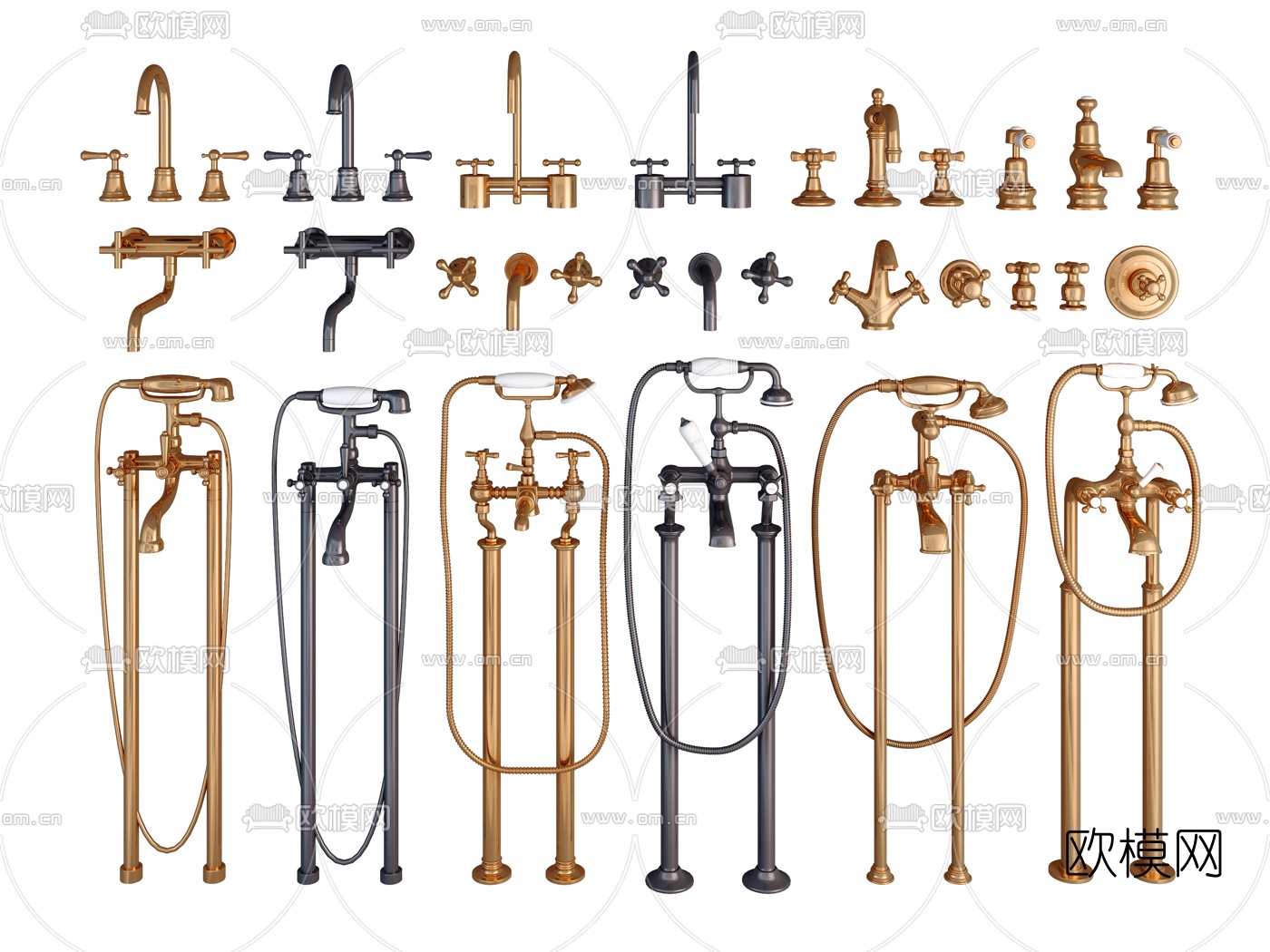 欧式轻奢水龙头3d模型下载