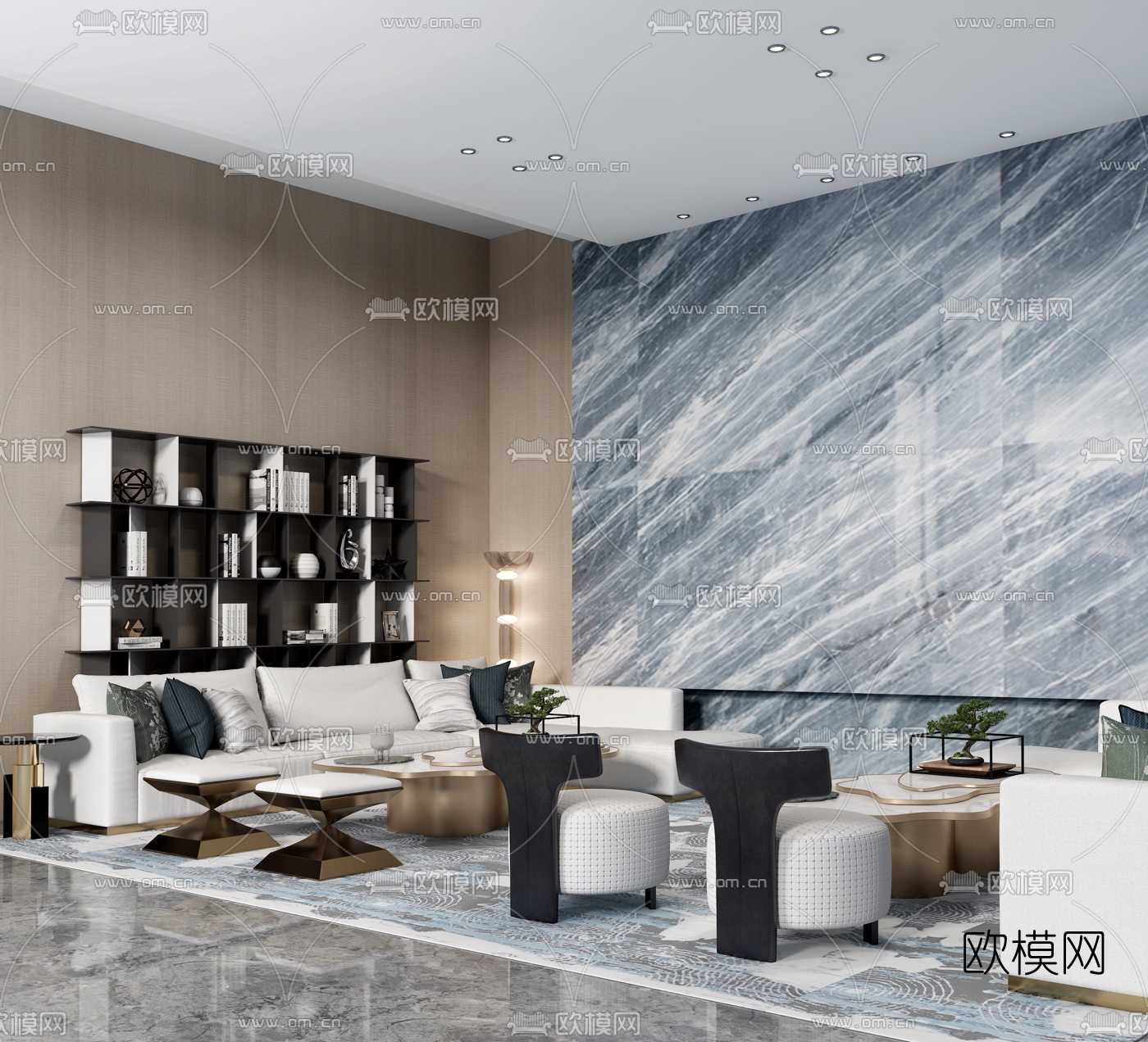 LSD葛亚曦设计 现代售楼处洽谈区3d模型下载