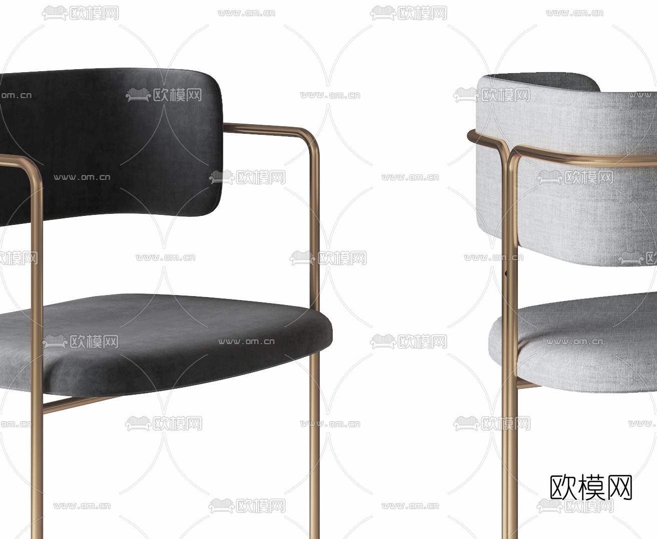 现代布艺单椅3d模型下载（渲染图3）