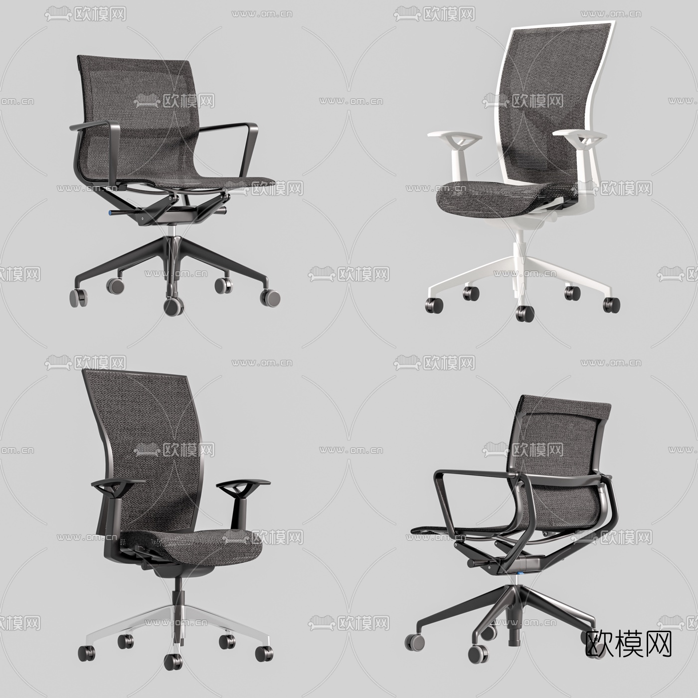 现代办公椅3d模型下载