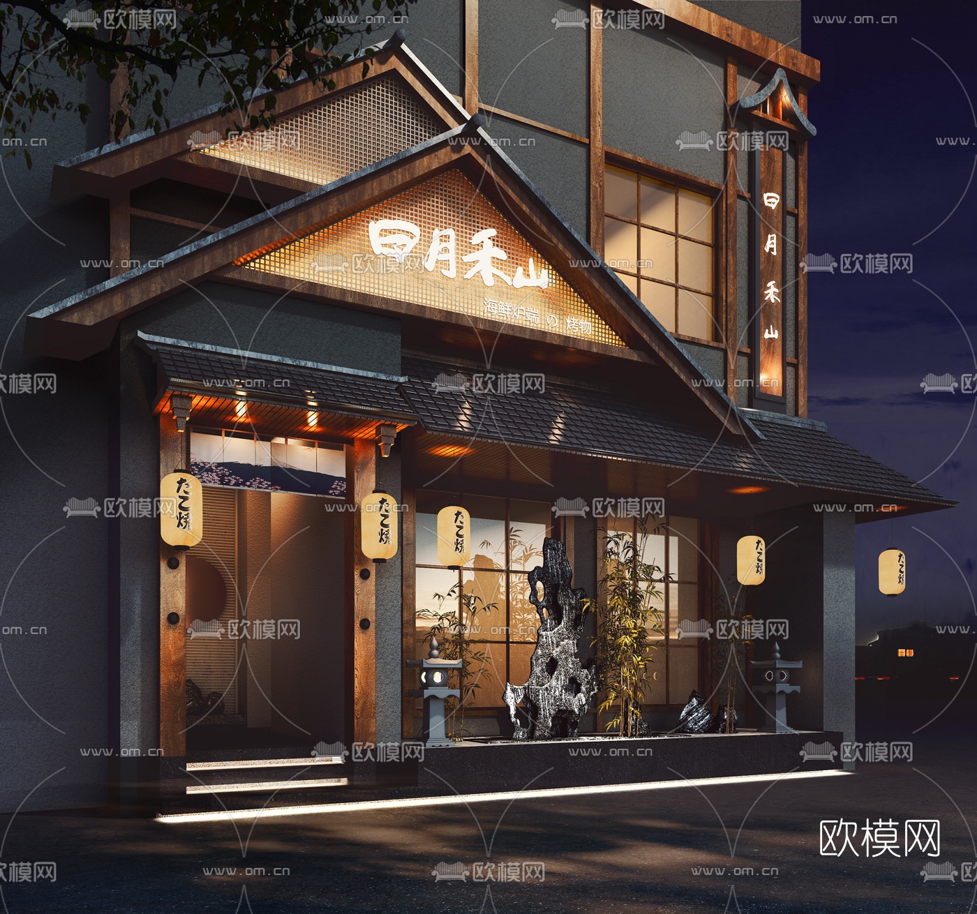 日式料理门店3d模型