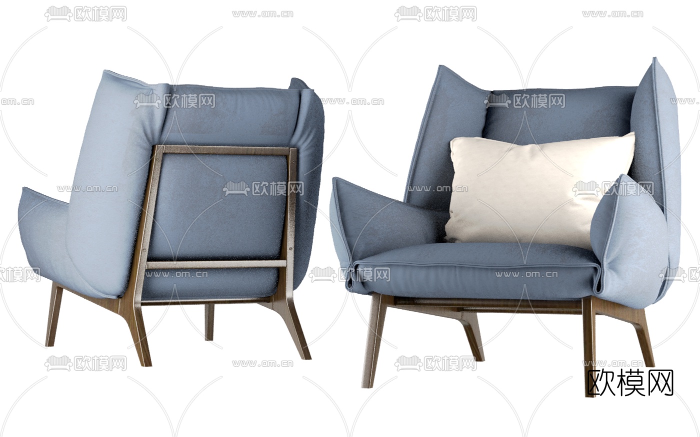 现代布艺休闲椅3d模型下载