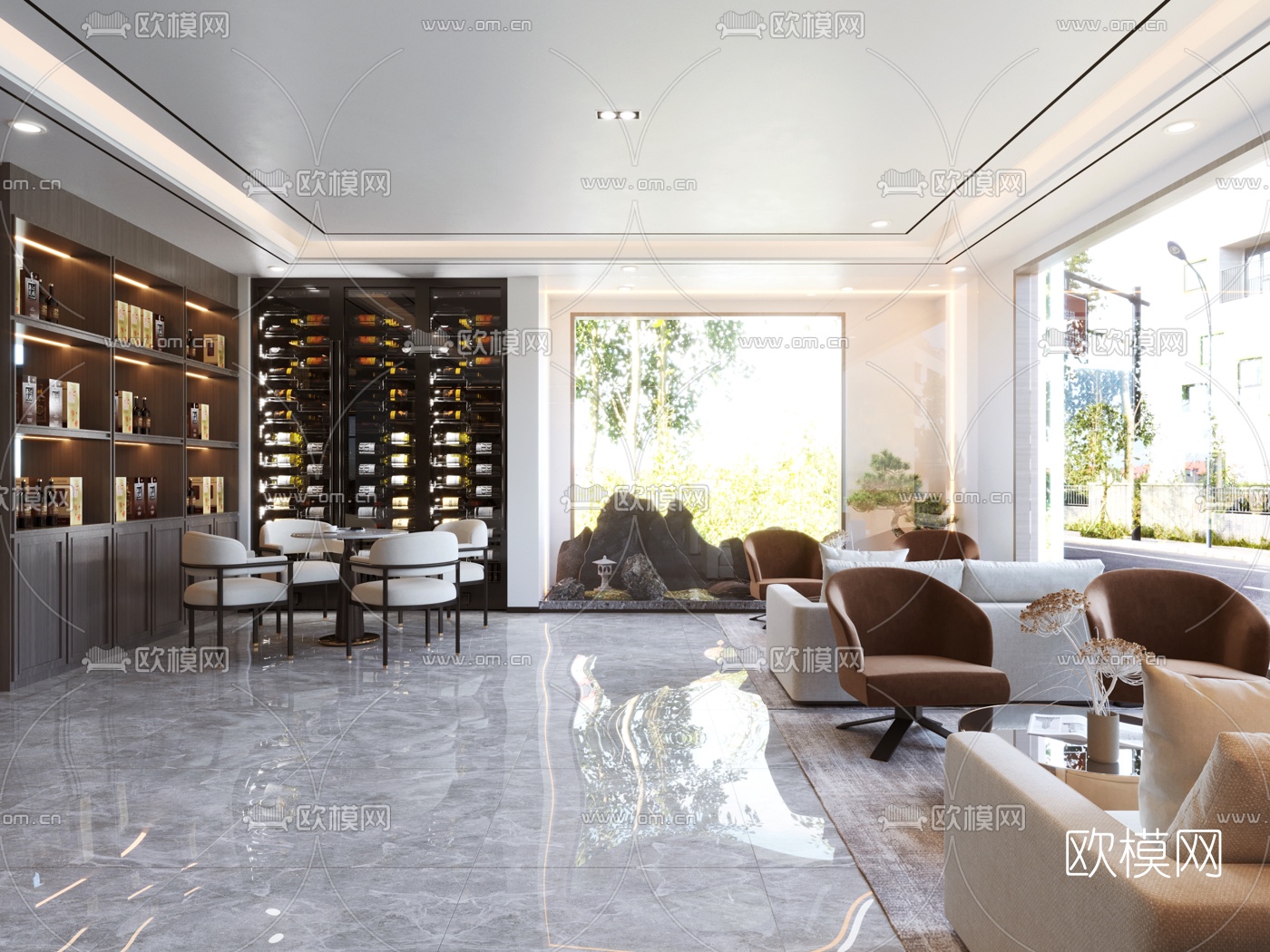 现代烟酒店3d模型下载（渲染图5）