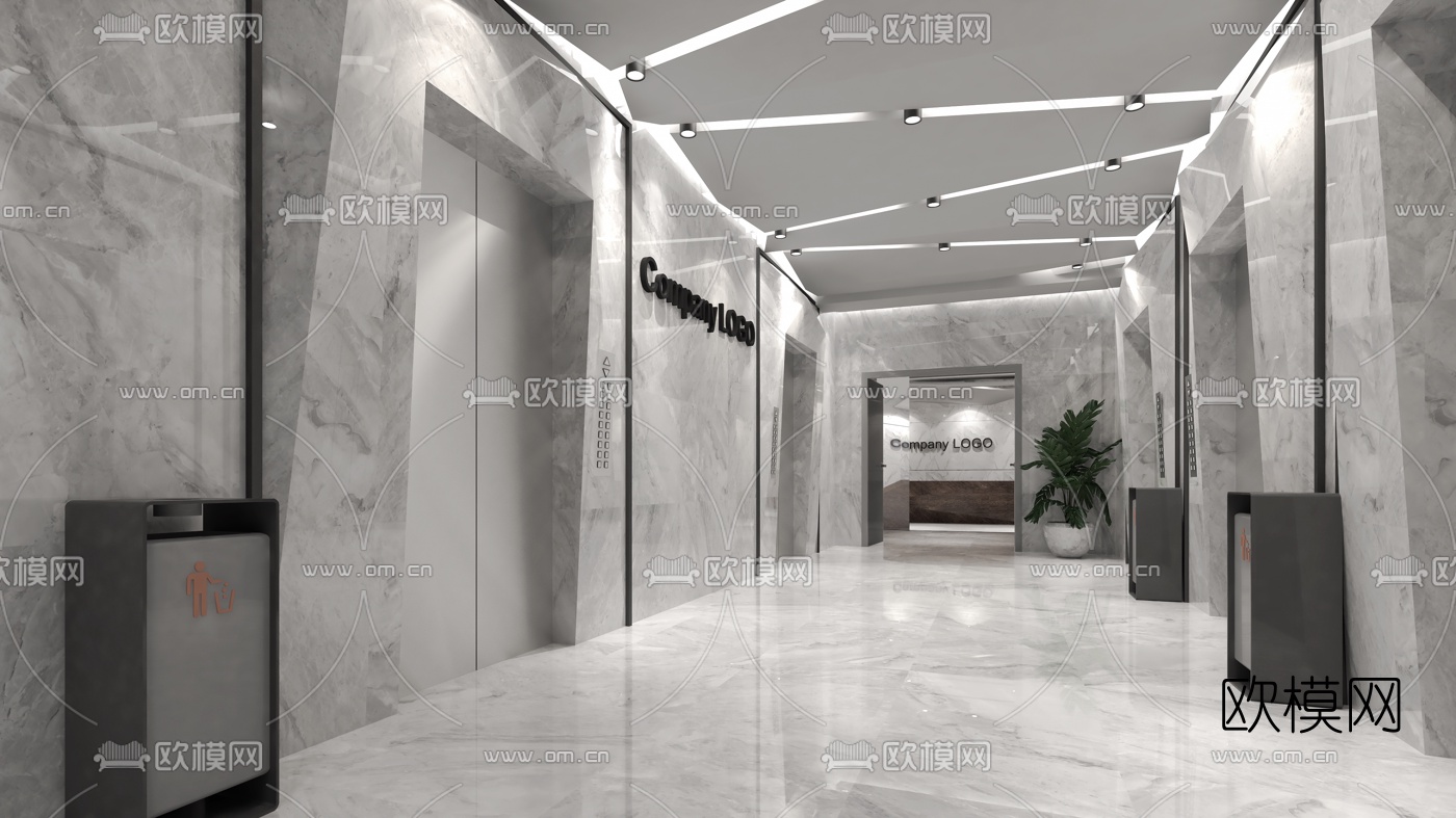 现代办公室su模型下载（渲染图2）