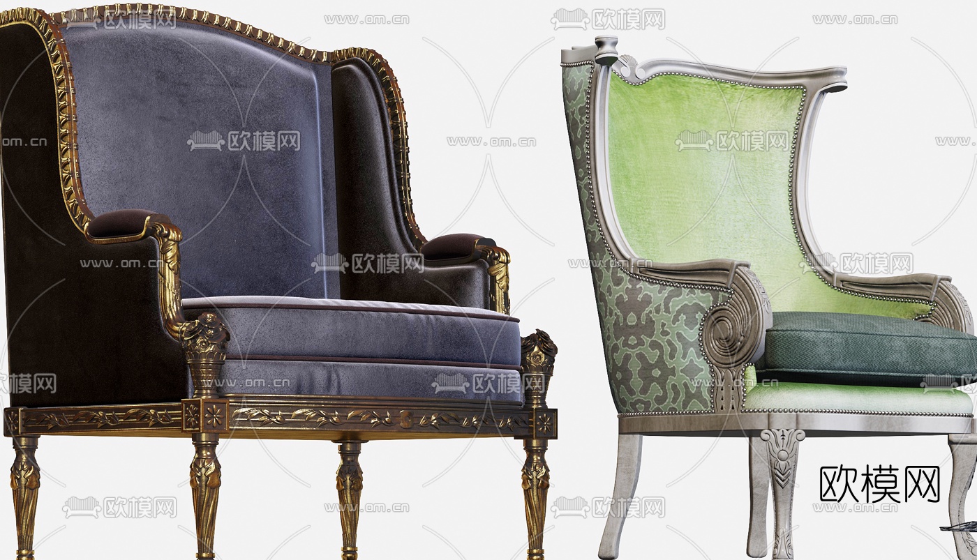欧式轻奢休闲沙发3d模型下载（渲染图6）