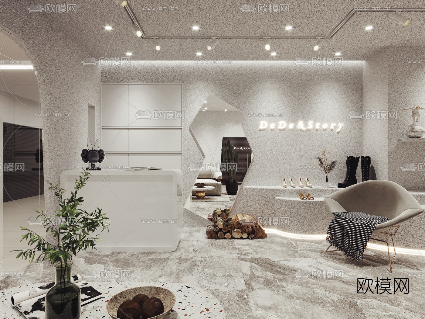 现代鞋店专卖店3d模型