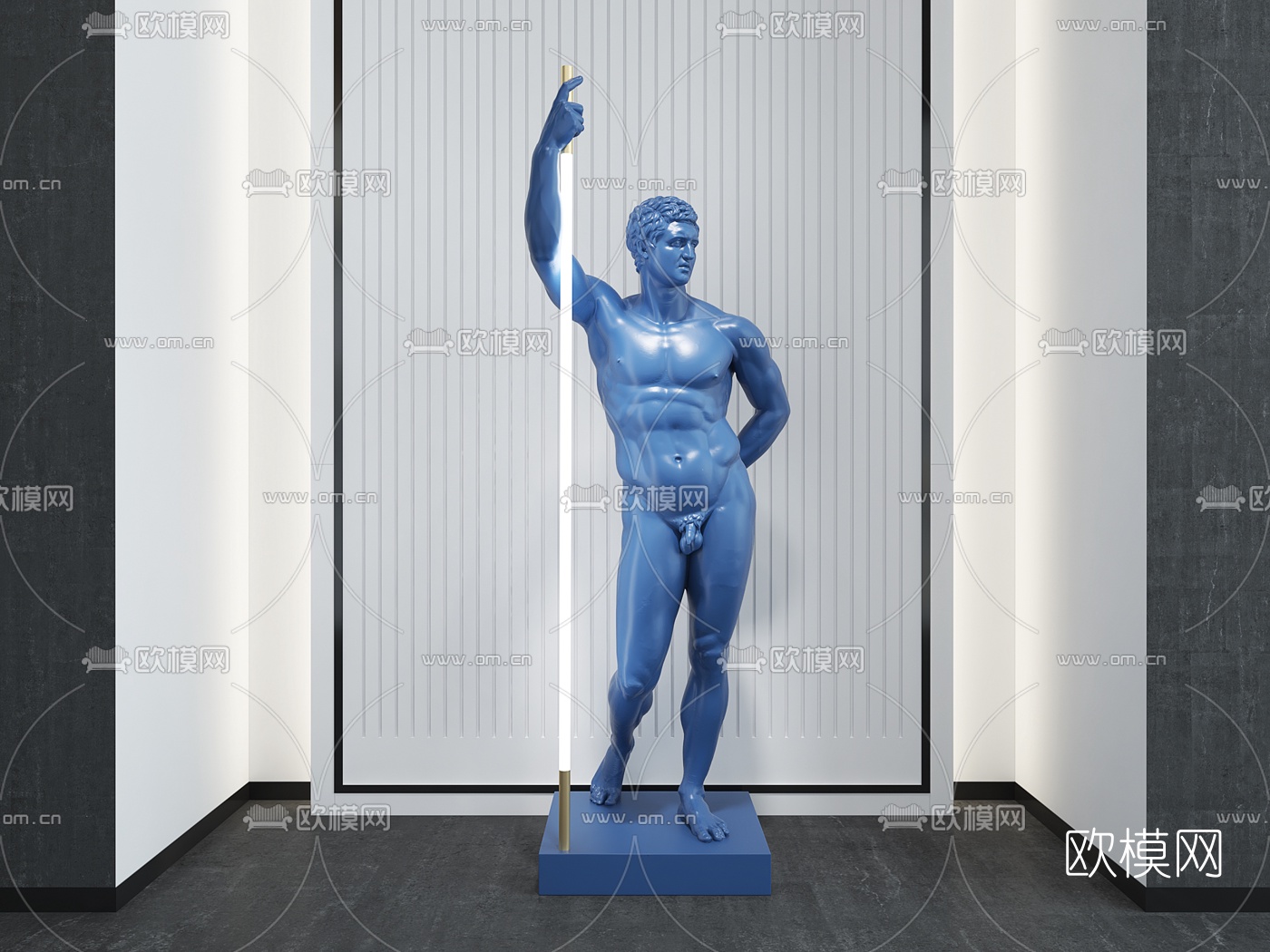 现代人物等身雕塑3d模型