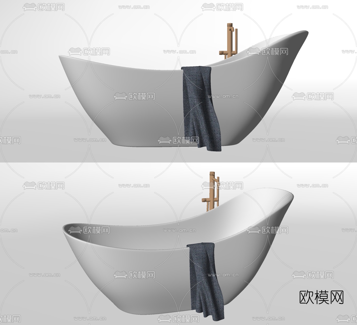 北欧陶瓷浴缸su模型下载（渲染图2）