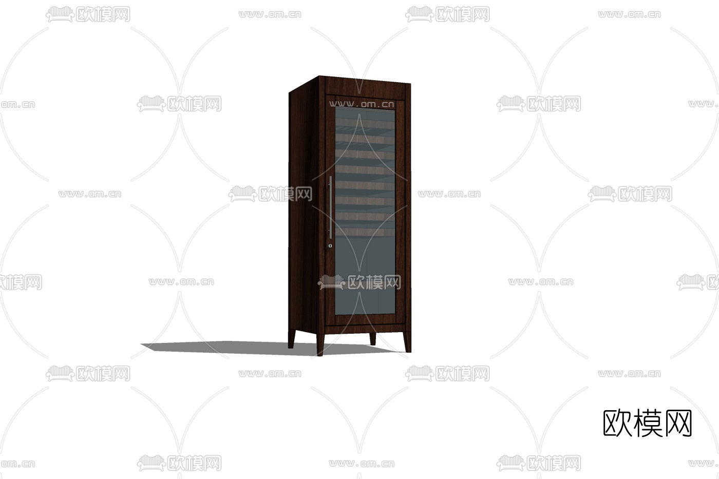 现代实木文件柜免费su模型下载