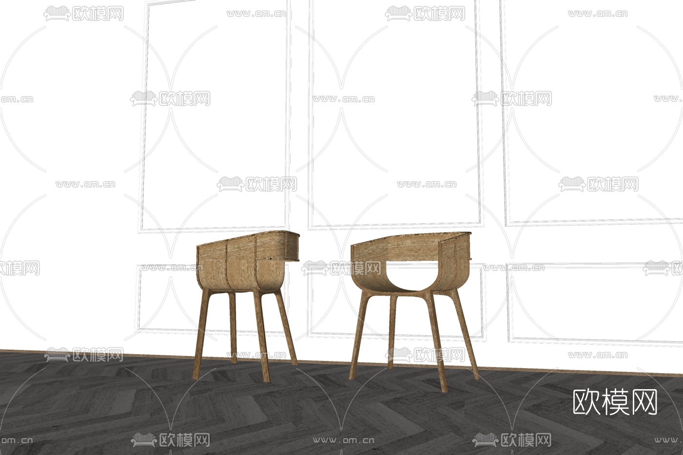 现代单椅su模型