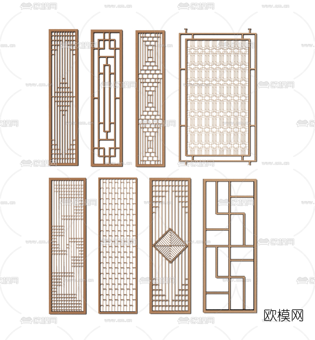 现代屏风隔断su模型下载（渲染图1）