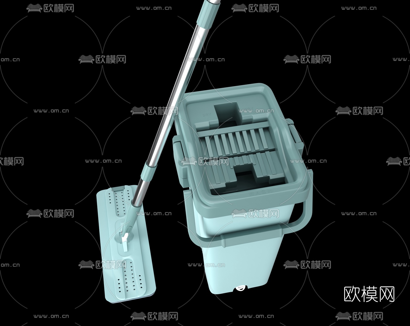 现代拖把沥水桶3d模型下载（渲染图3）