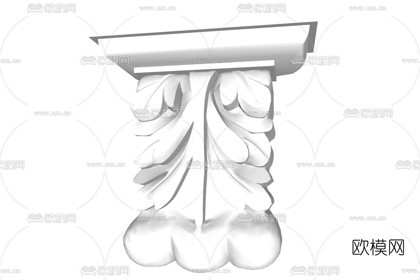 欧式柱子雕花su模型下载