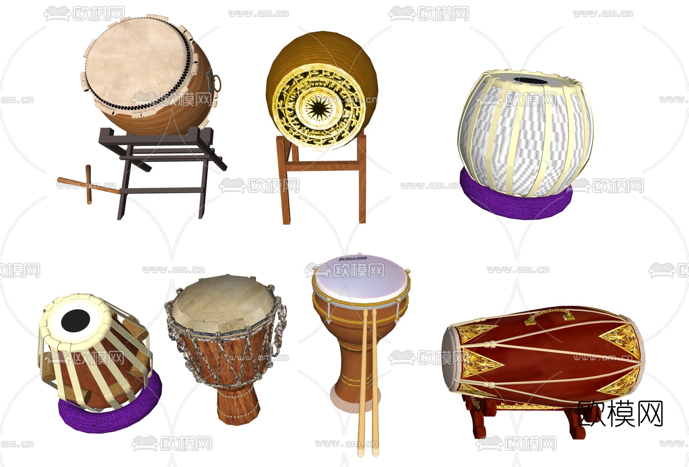 现代民族鼓非洲鼓su模型下载