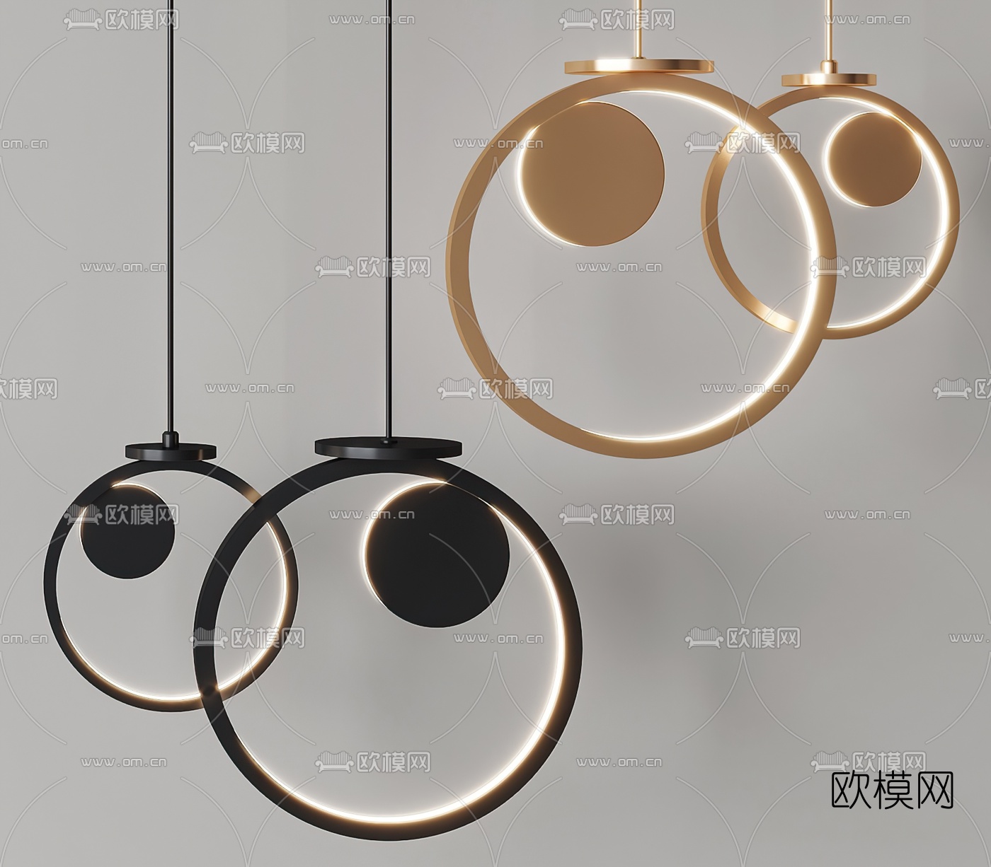 现代金属吊灯3d模型