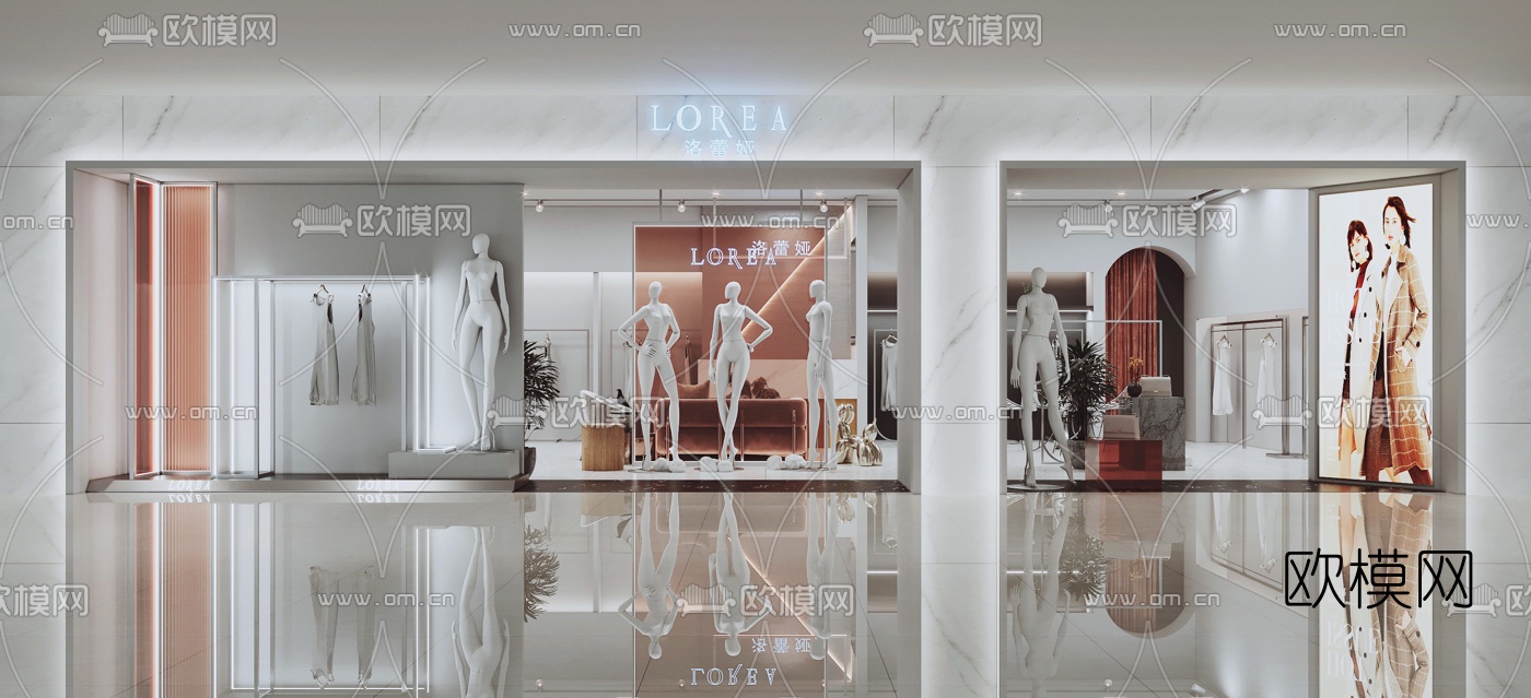现代女装服装店3d模型