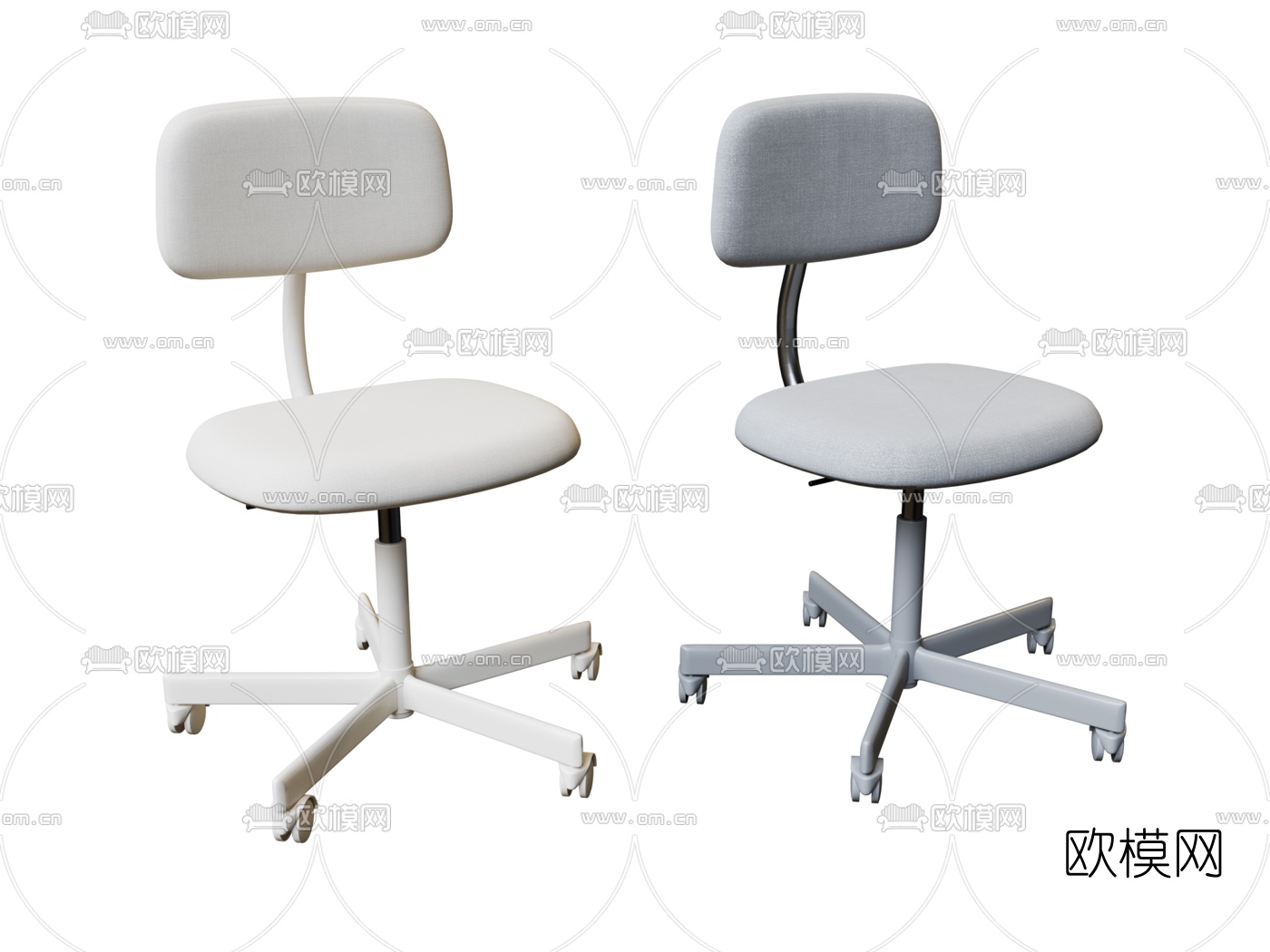 现代布艺办公椅转椅3d模型下载