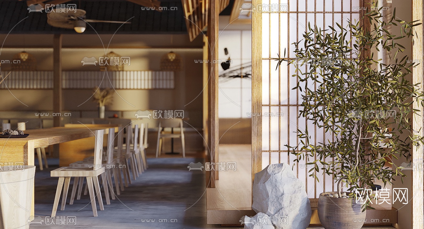 日式料理店3d模型