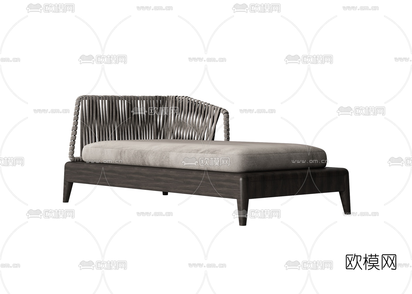 现代布艺贵妃椅3d模型下载（渲染图1）