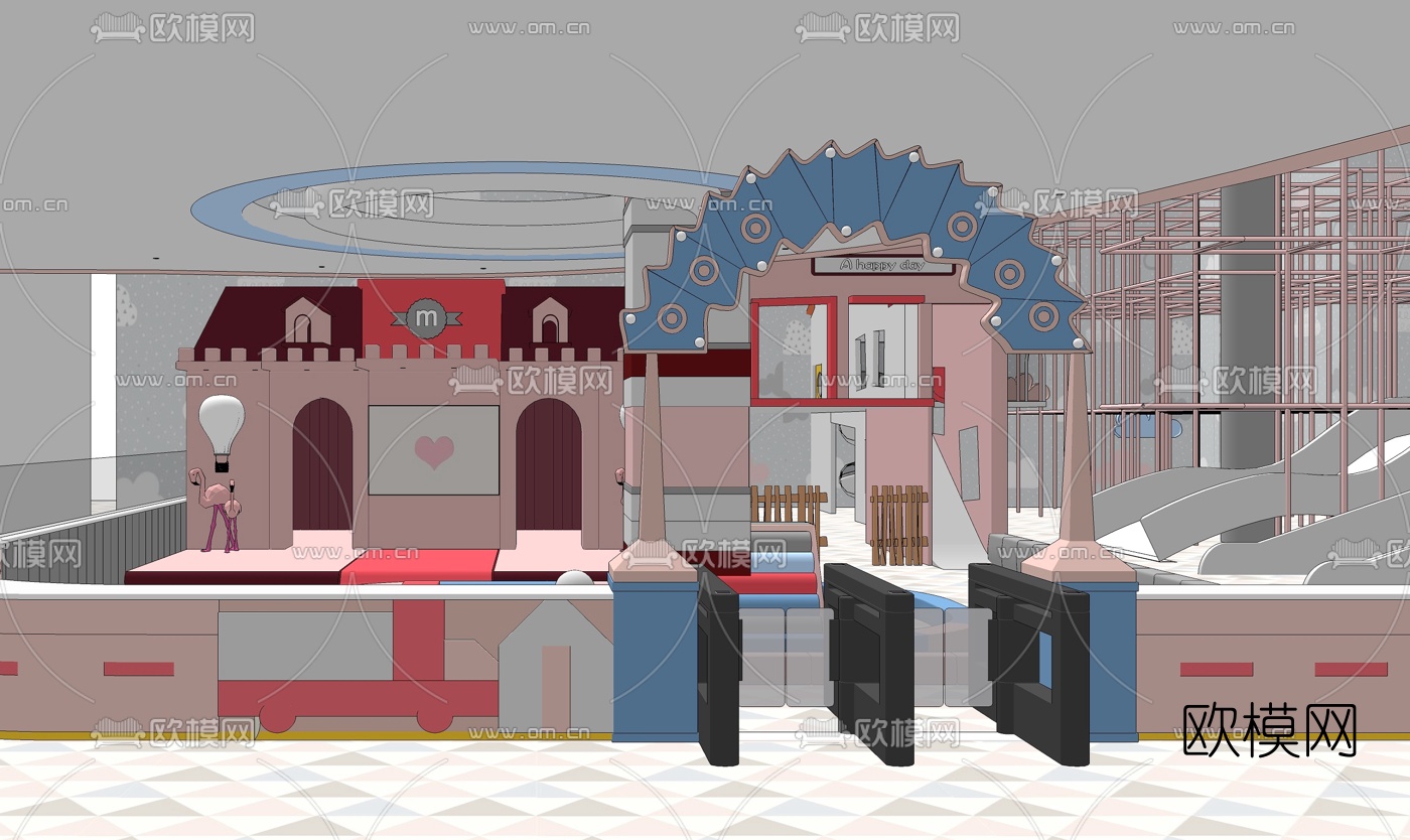 现代儿童乐园su模型下载