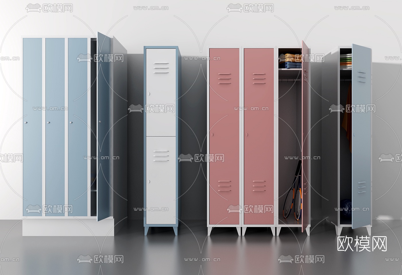 现代体育馆储物柜3d模型