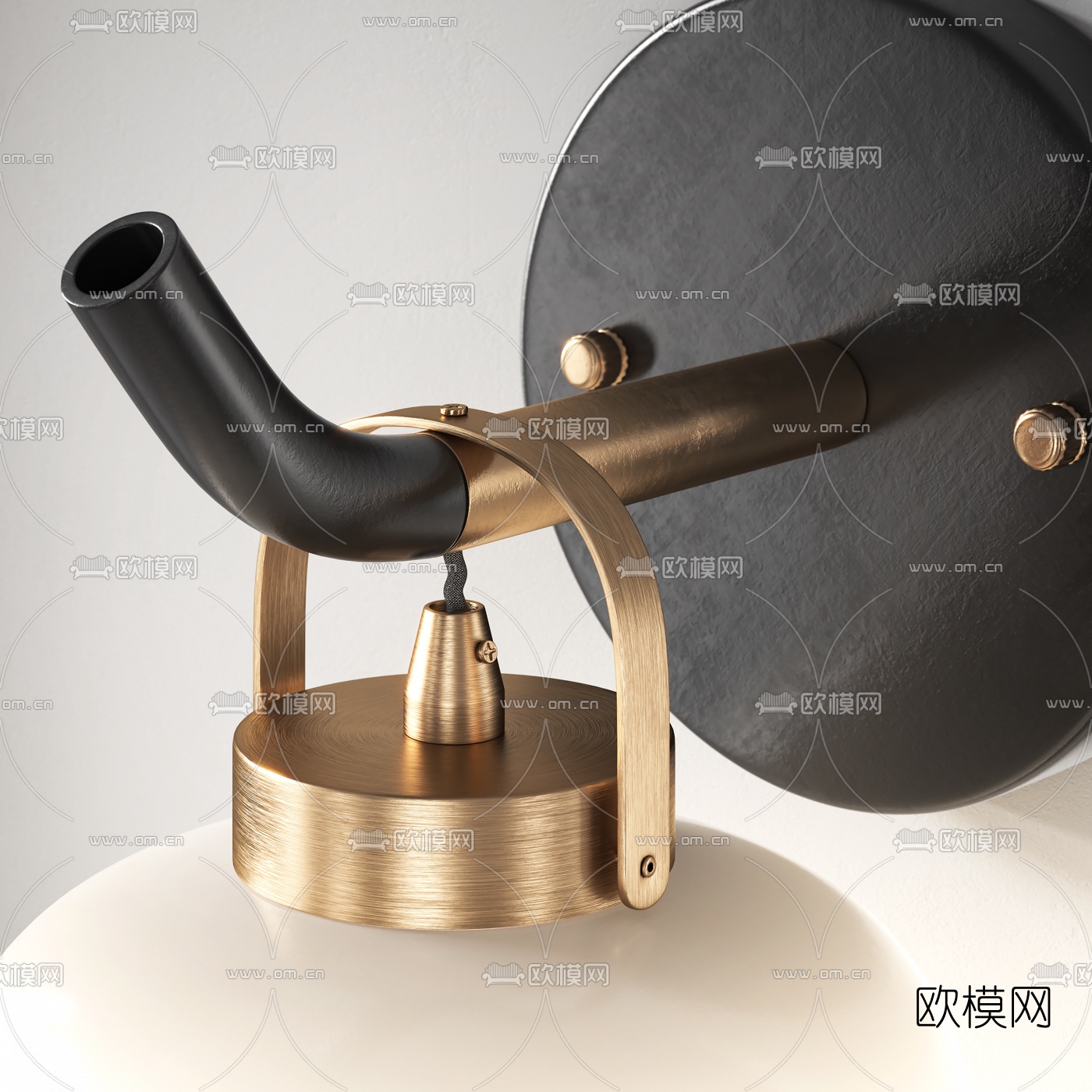 新中式灯笼状壁灯3d模型下载（渲染图3）