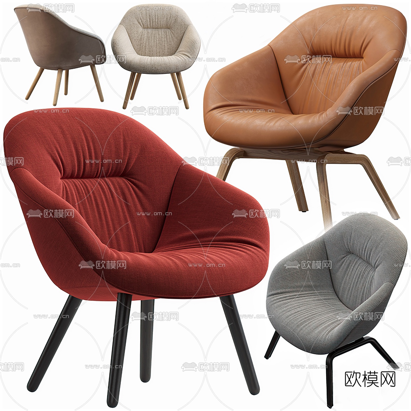 Poltrona Frau 布艺单椅3d模型下载（渲染图2）