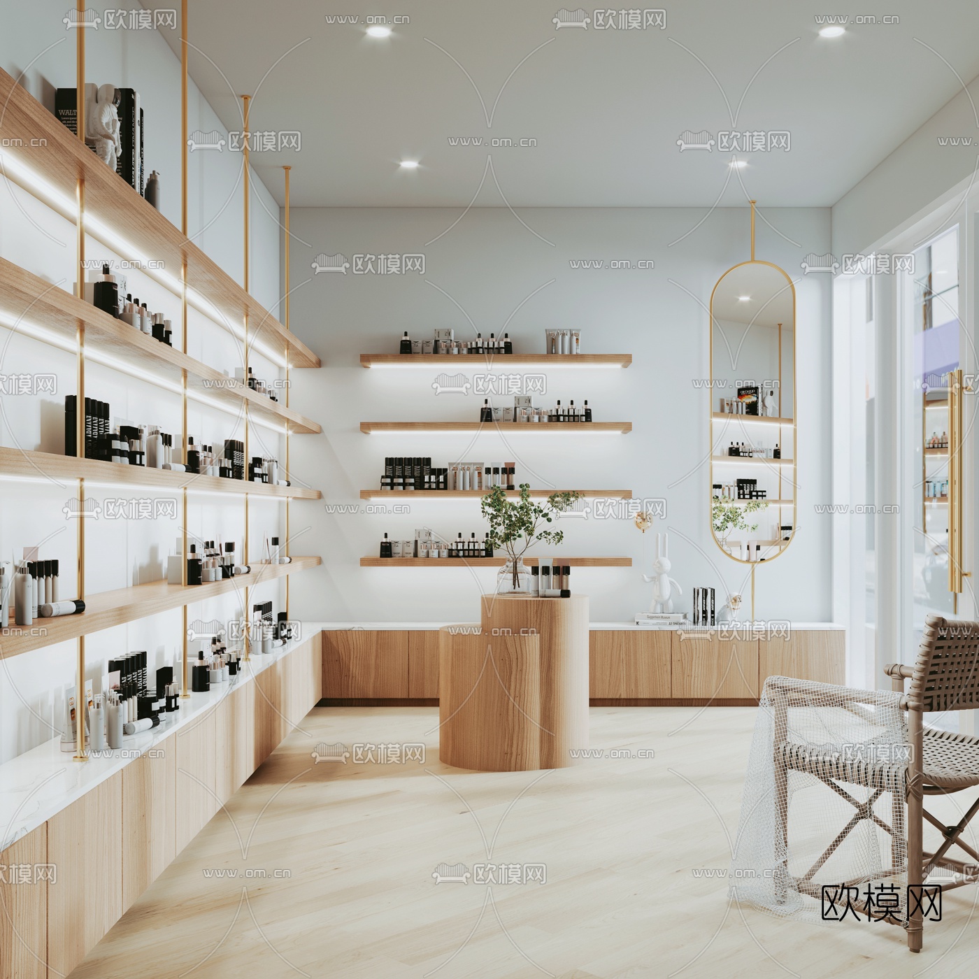 北欧化妆品专卖店3d模型下载（渲染图1）
