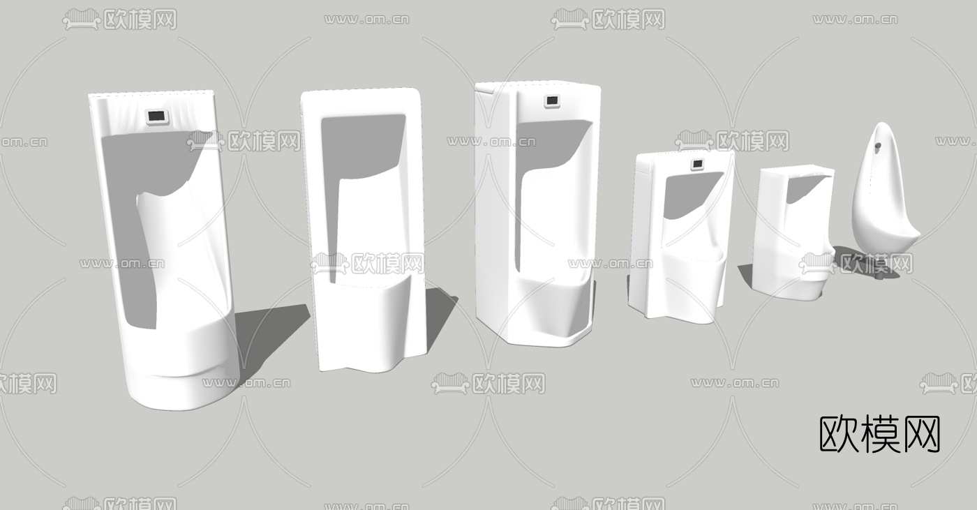现代立式小便器su模型下载（渲染图3）